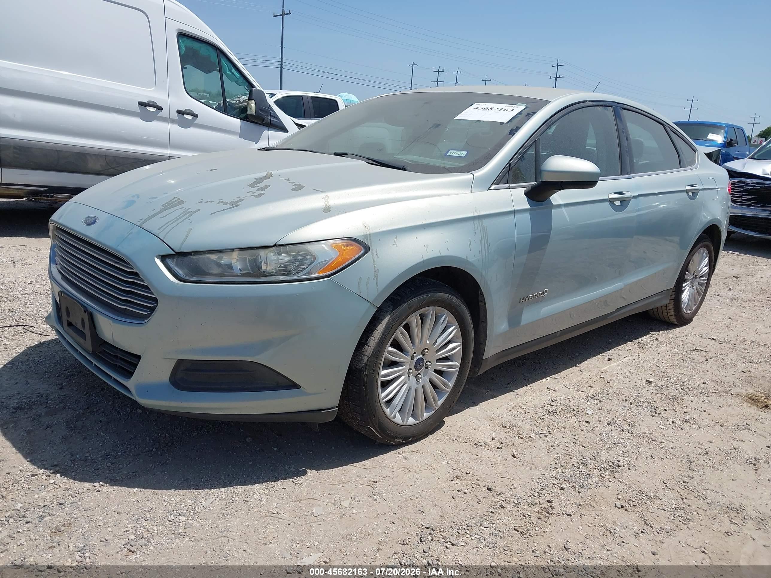 2014 Ford Fusion Hybrid S Green vin: 3FA6P0UU1ER368719