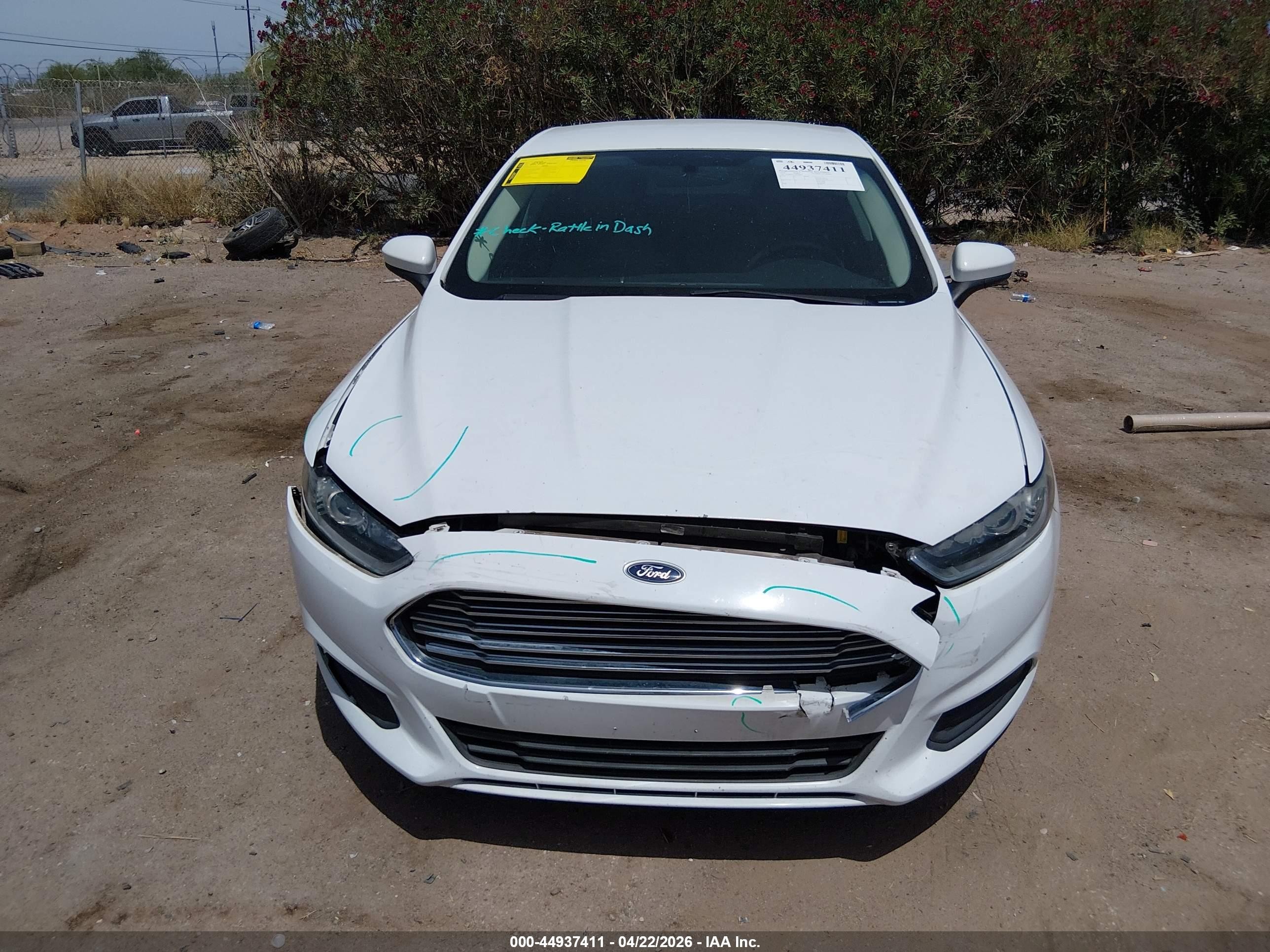 2014 Ford Fusion Hybrid S White vin: 3FA6P0UU1ER368803