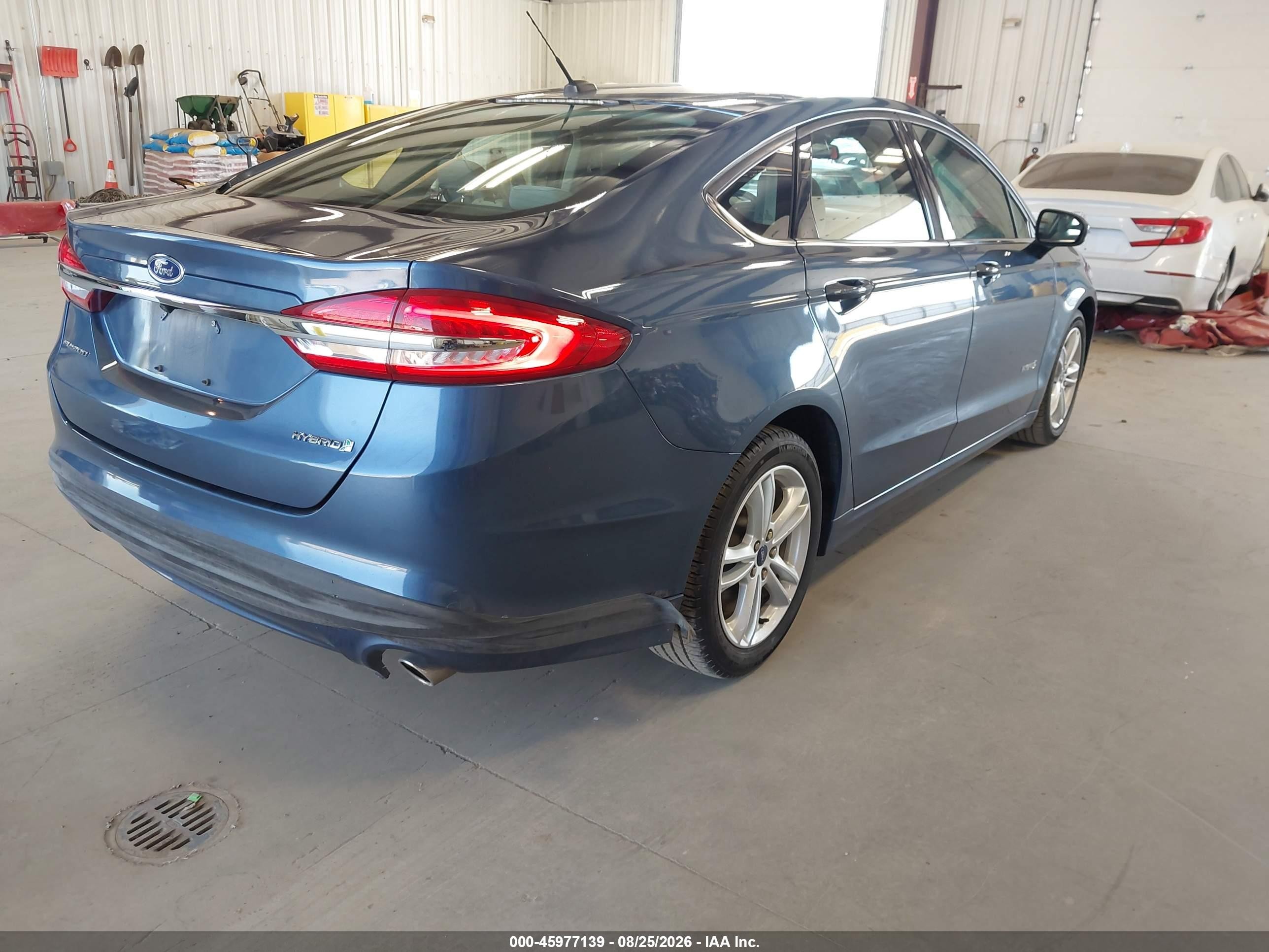 2018 Ford Fusion Hybrid S Blue vin: 3FA6P0UU1JR250664