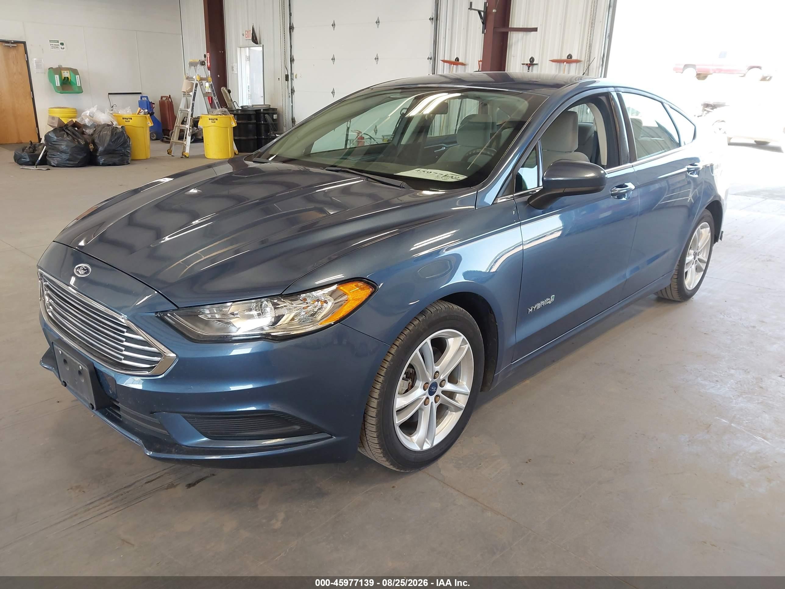 2018 Ford Fusion Hybrid S Blue vin: 3FA6P0UU1JR250664