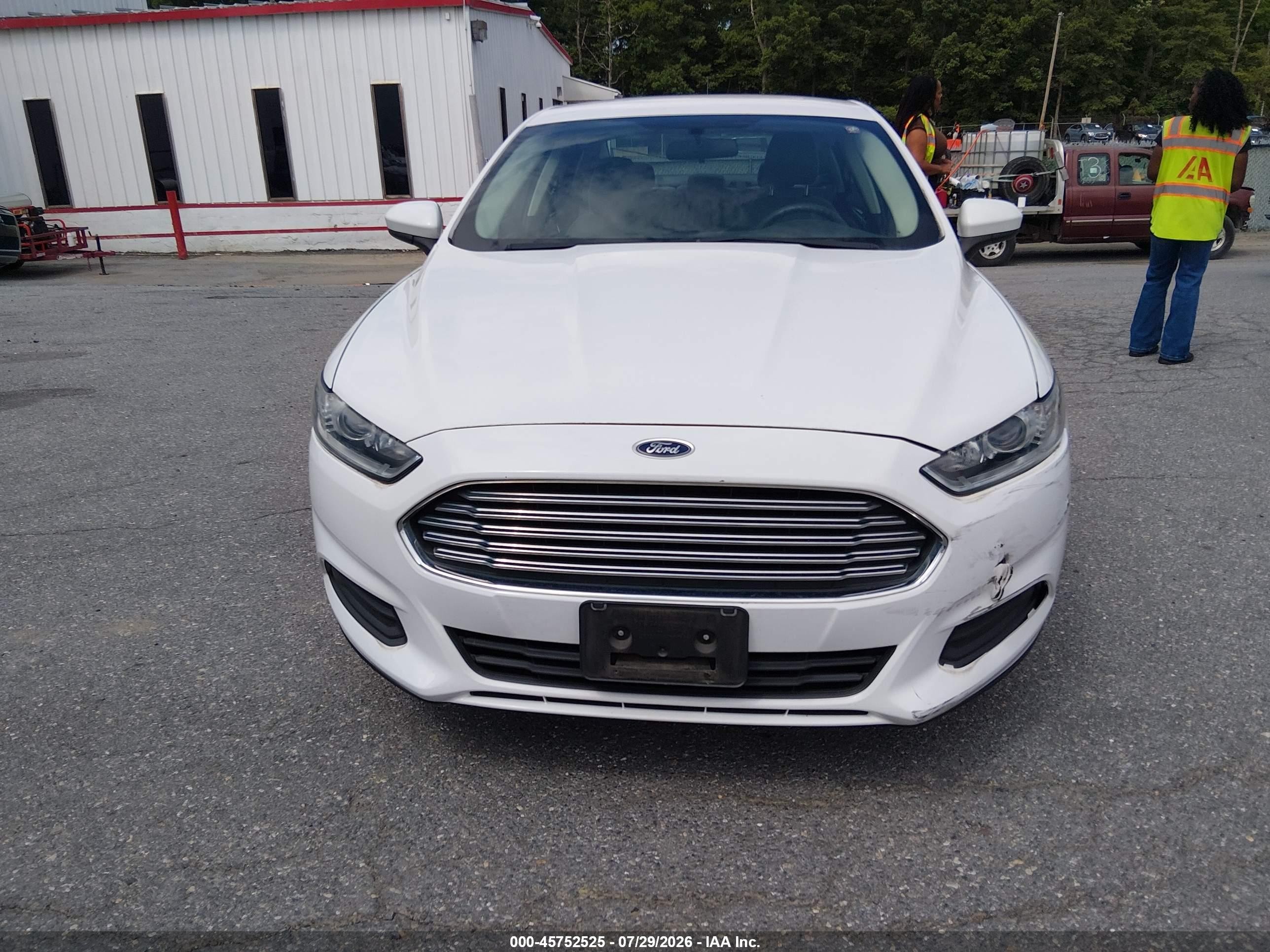 2014 Ford Fusion Hybrid S White vin: 3FA6P0UU2ER368664