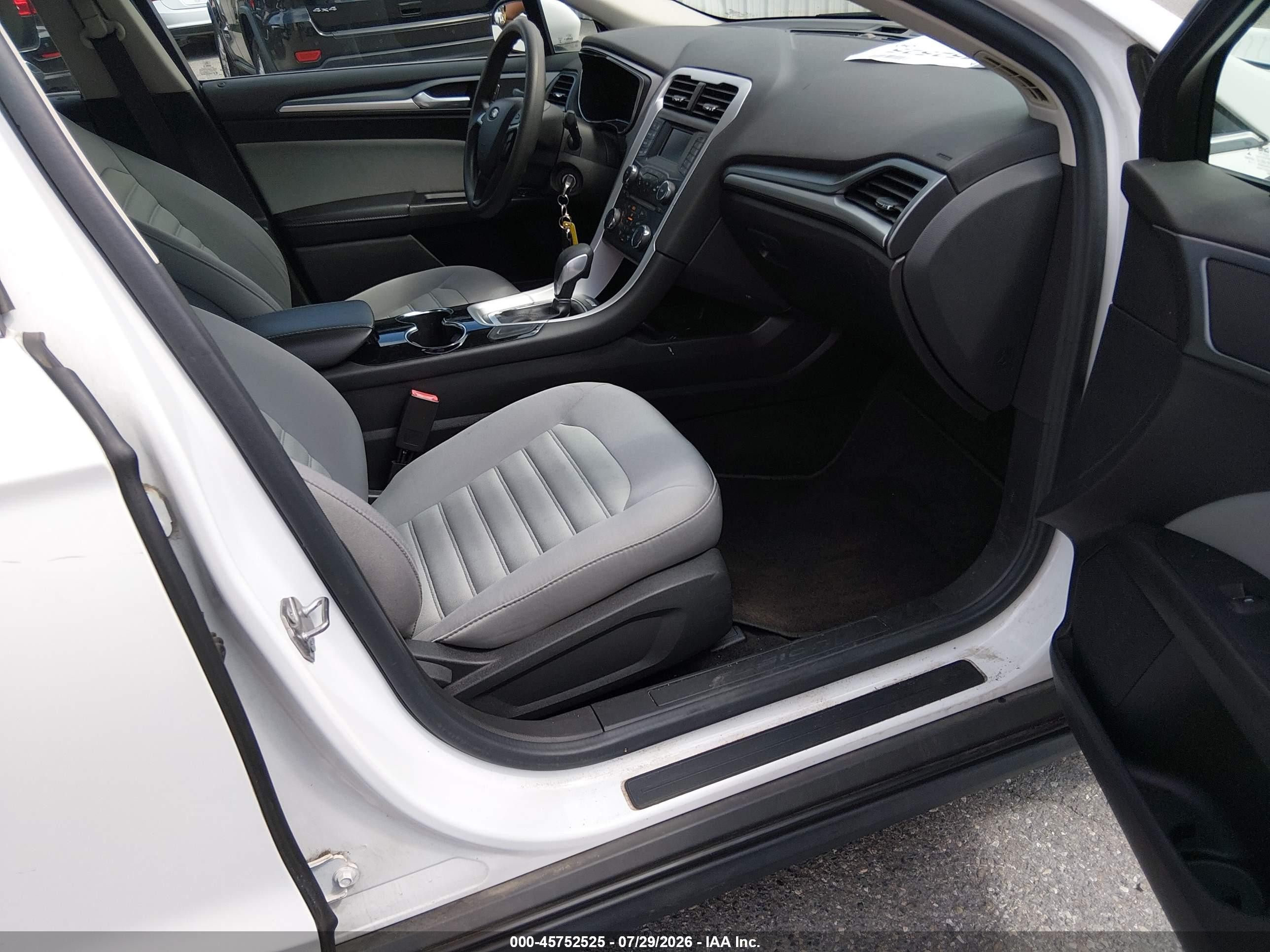 2014 Ford Fusion Hybrid S White vin: 3FA6P0UU2ER368664