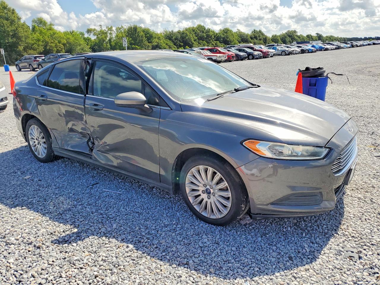 2014 Ford Fusion S Hybrid Gray vin: 3FA6P0UU2ER368938