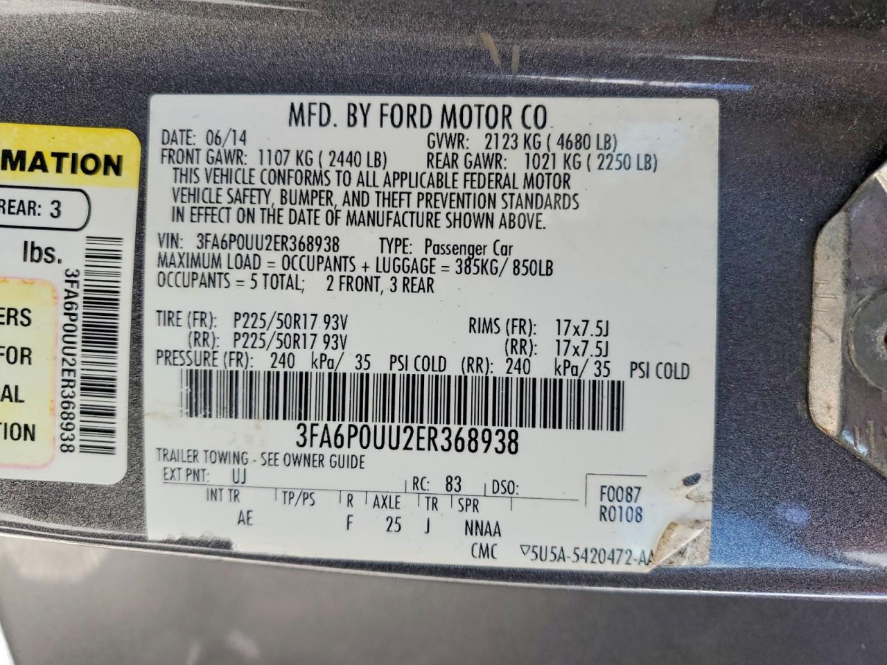 2014 Ford Fusion S Hybrid Gray vin: 3FA6P0UU2ER368938