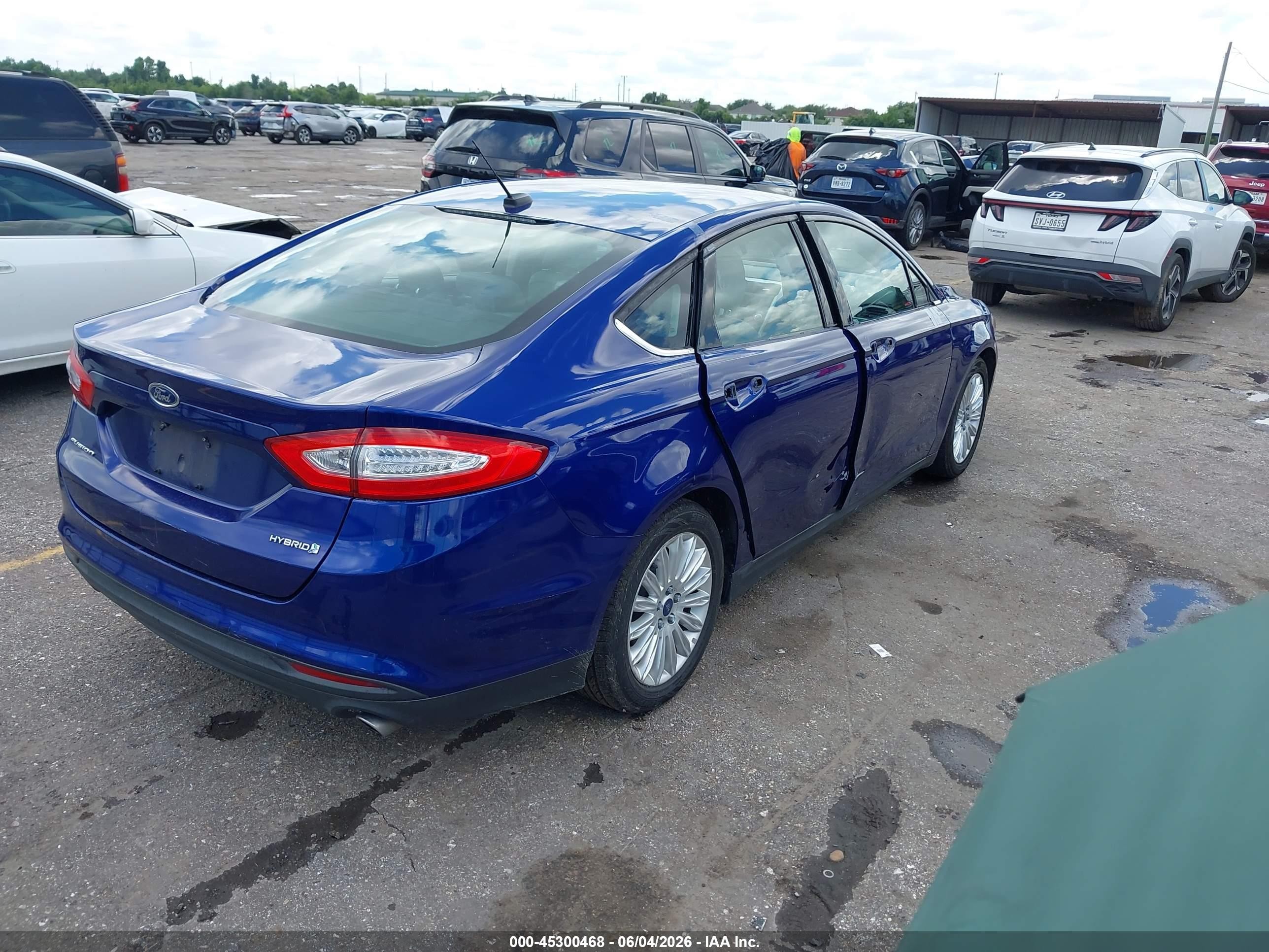 2015 Ford Fusion Hybrid S Blue vin: 3FA6P0UU2FR267173