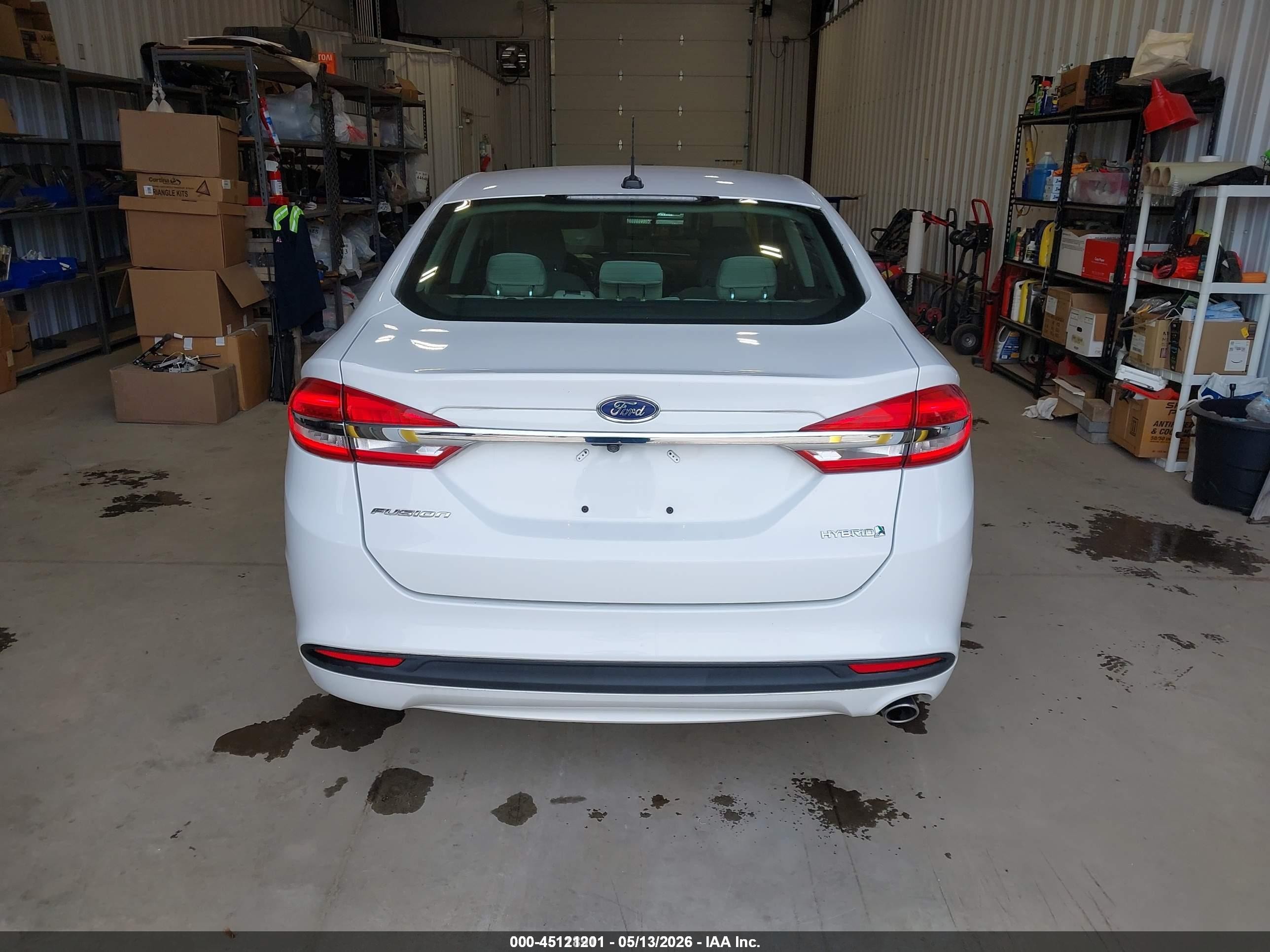2018 Ford Fusion Hybrid S White vin: 3FA6P0UU2JR122272