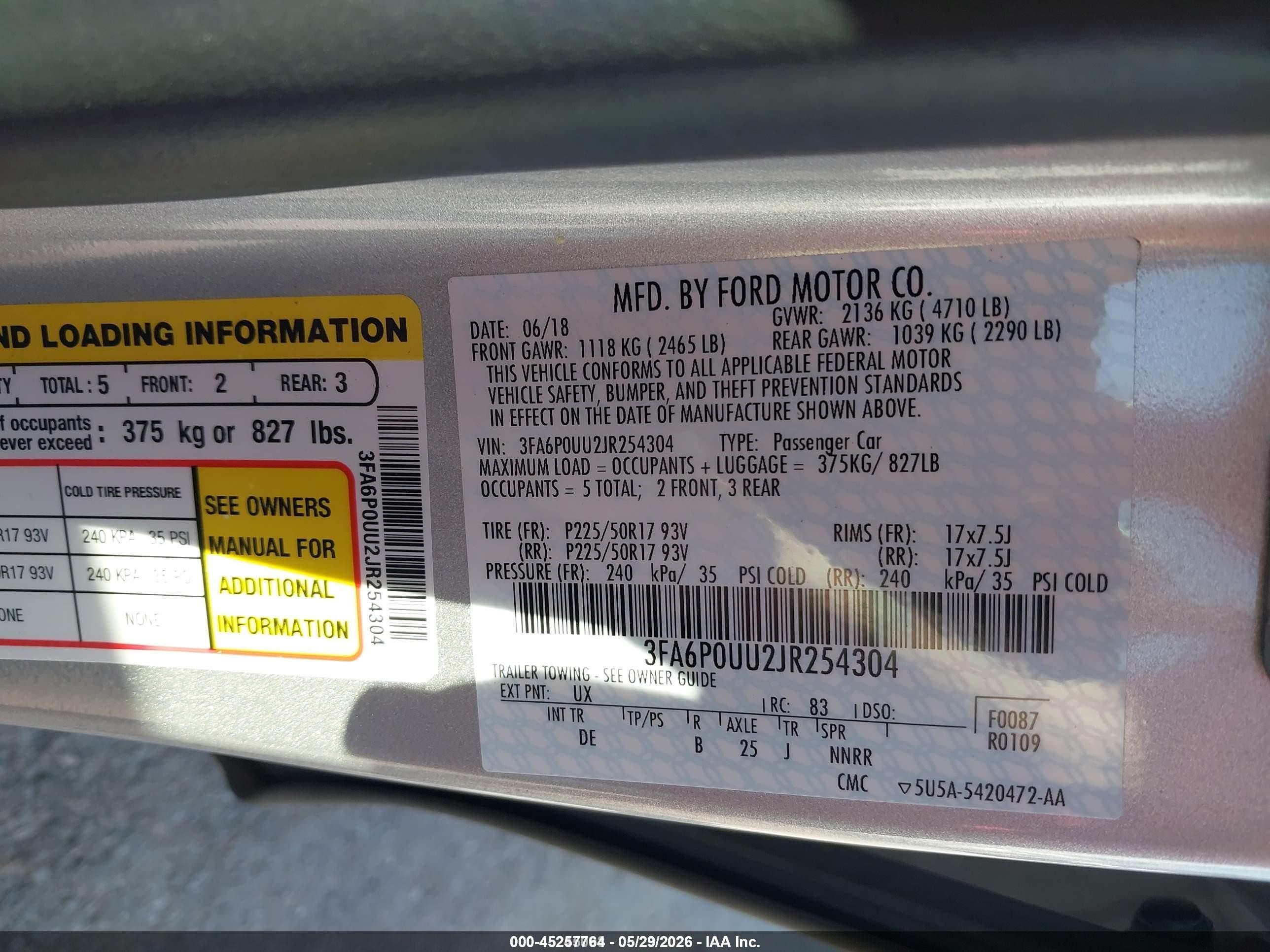 2018 Ford Fusion Hybrid S Silver vin: 3FA6P0UU2JR254304
