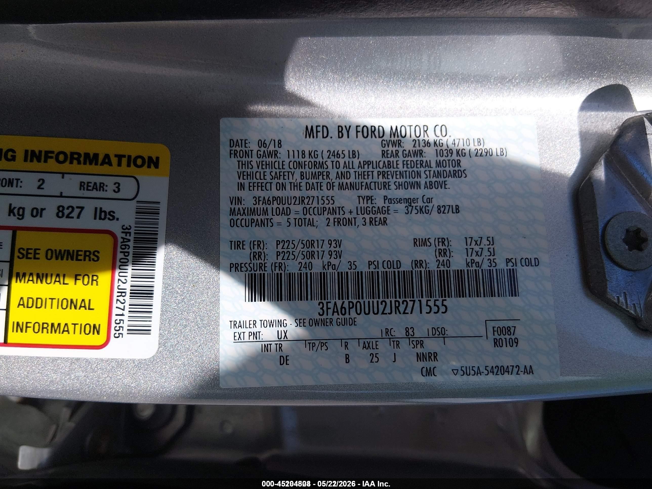 2018 Ford Fusion Hybrid S Серебряный vin: 3FA6P0UU2JR271555