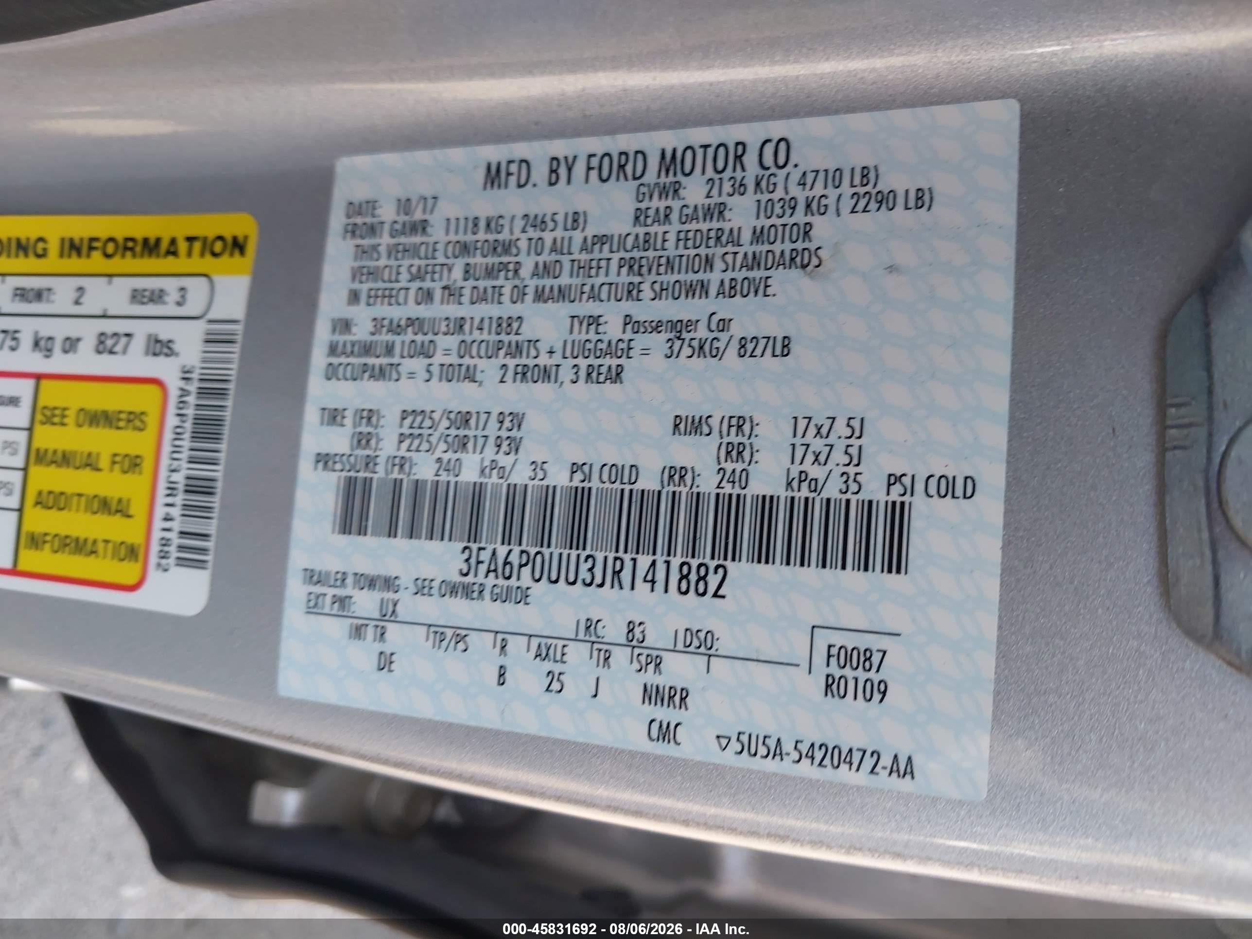 2018 Ford Fusion Hybrid S Серебряный vin: 3FA6P0UU3JR141882
