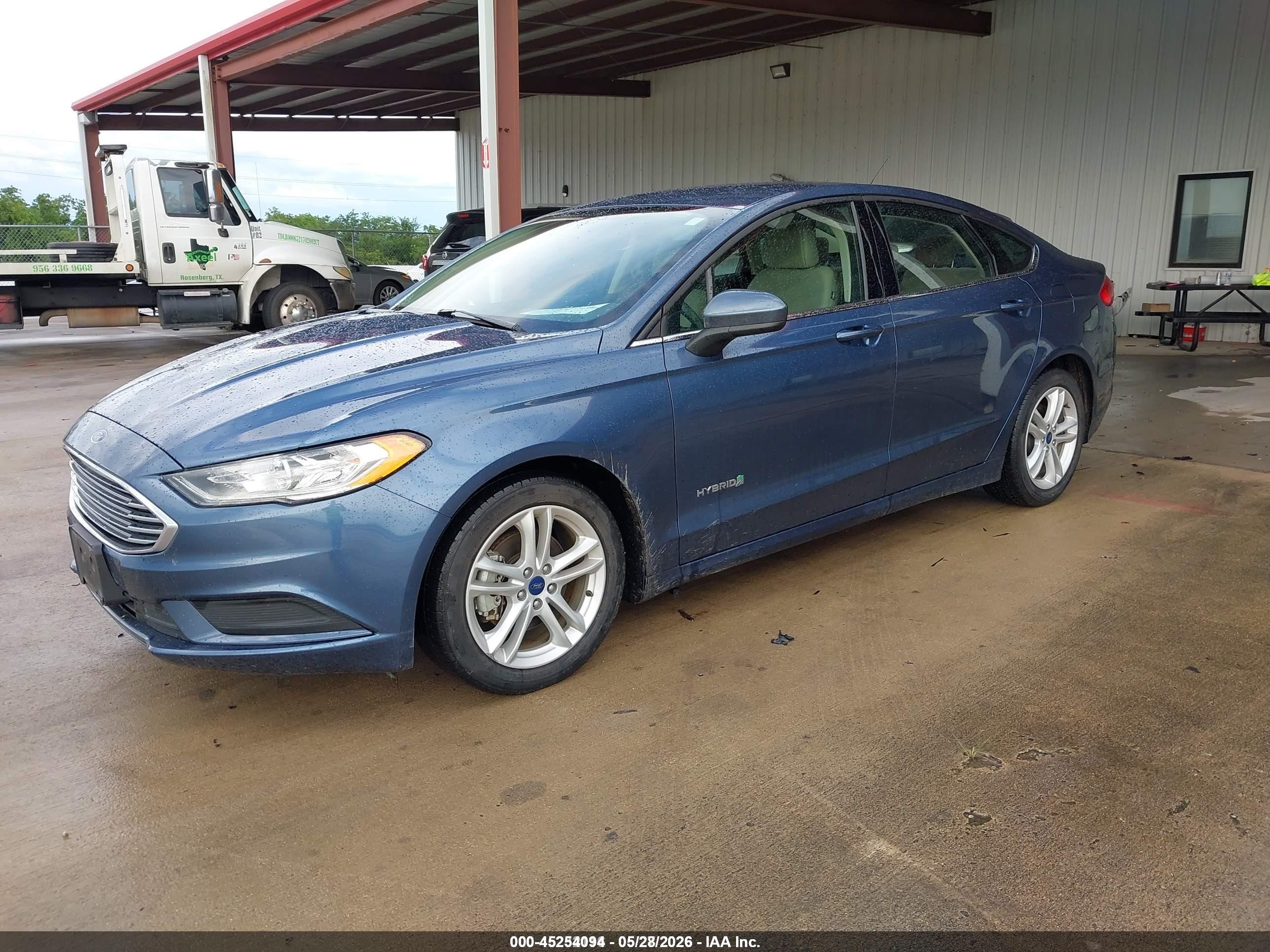 2018 Ford Fusion Hybrid S Blue vin: 3FA6P0UU3JR209470