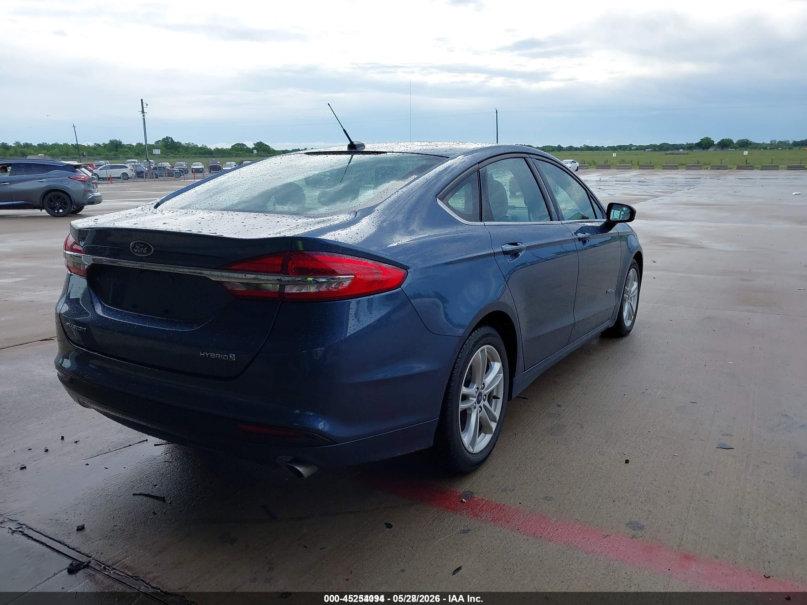 2018 Ford Fusion Hybrid S Blue vin: 3FA6P0UU3JR209470