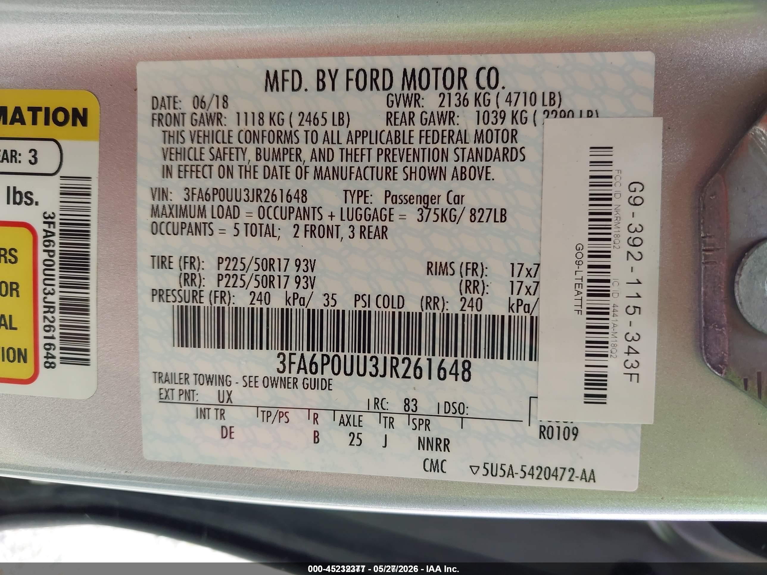 2018 Ford Fusion Hybrid S Silver vin: 3FA6P0UU3JR261648