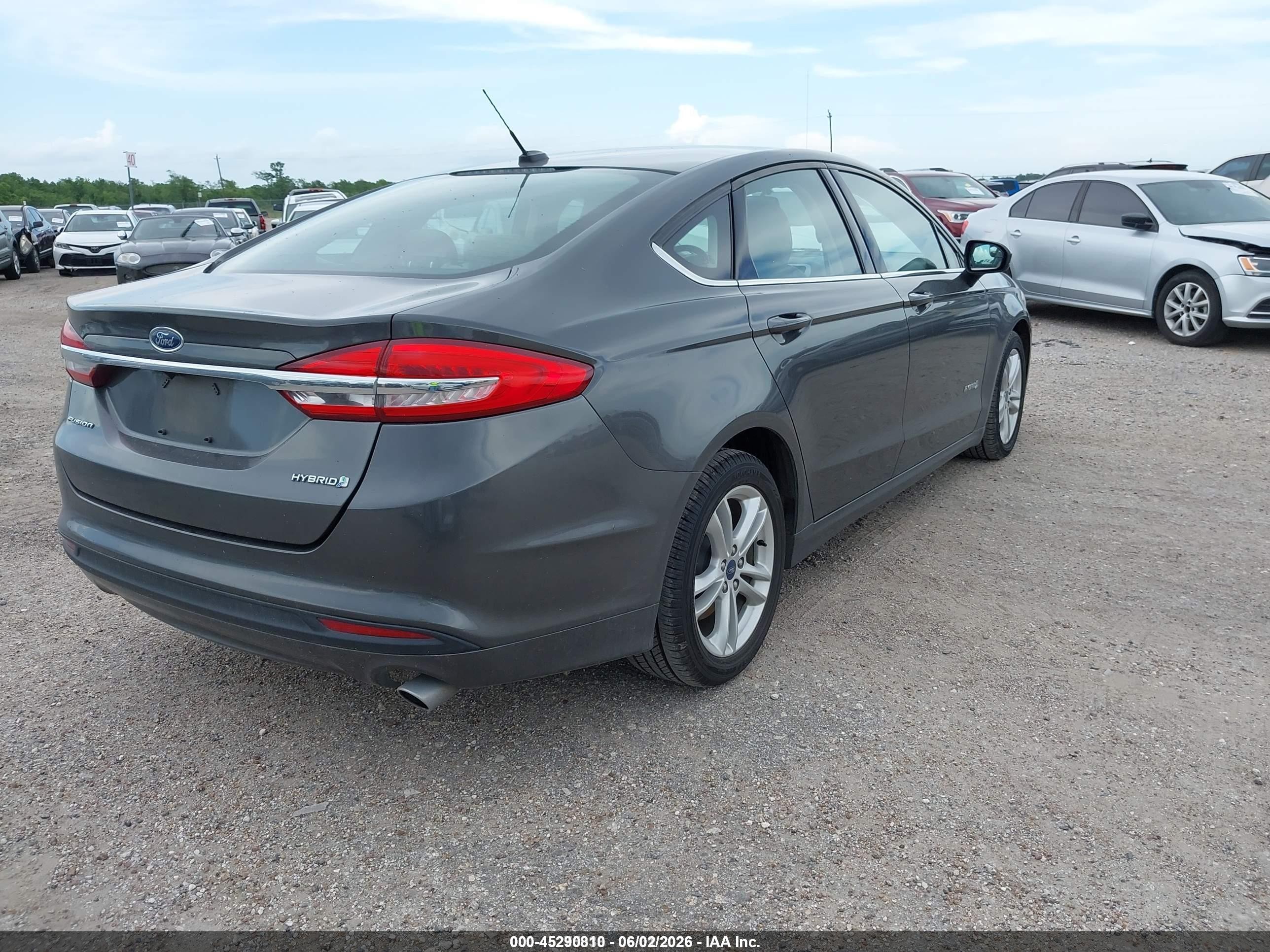 2018 Ford Fusion Hybrid S Gray vin: 3FA6P0UU3JR278854
