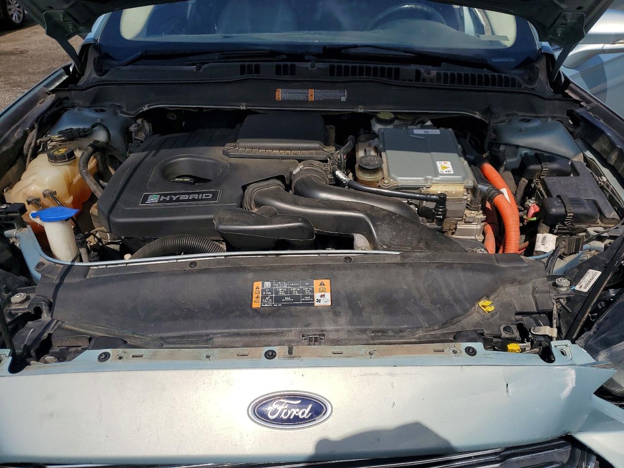 2014 Ford Fusion S Hybrid Blue vin: 3FA6P0UU4ER131187