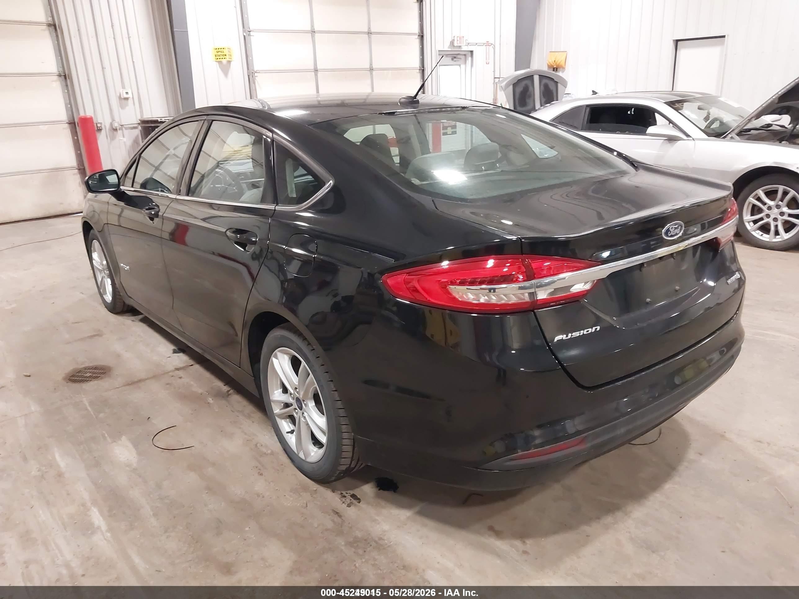 2018 Ford Fusion Hybrid S Black vin: 3FA6P0UU4JR122631