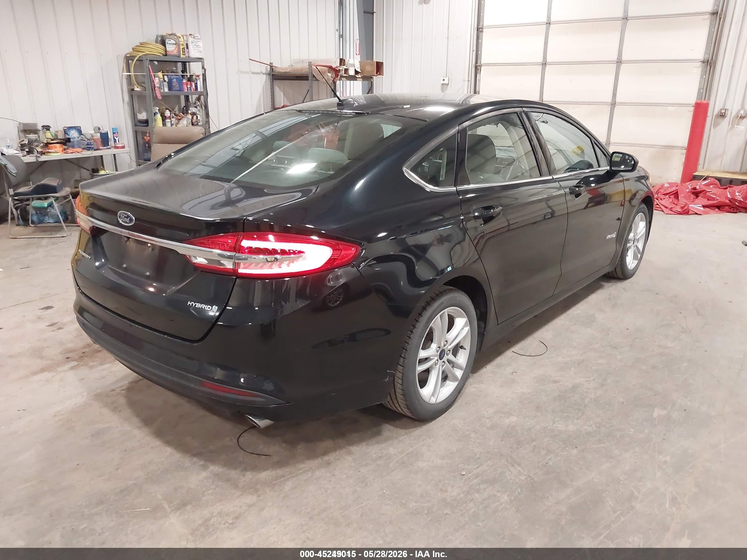 2018 Ford Fusion Hybrid S Black vin: 3FA6P0UU4JR122631