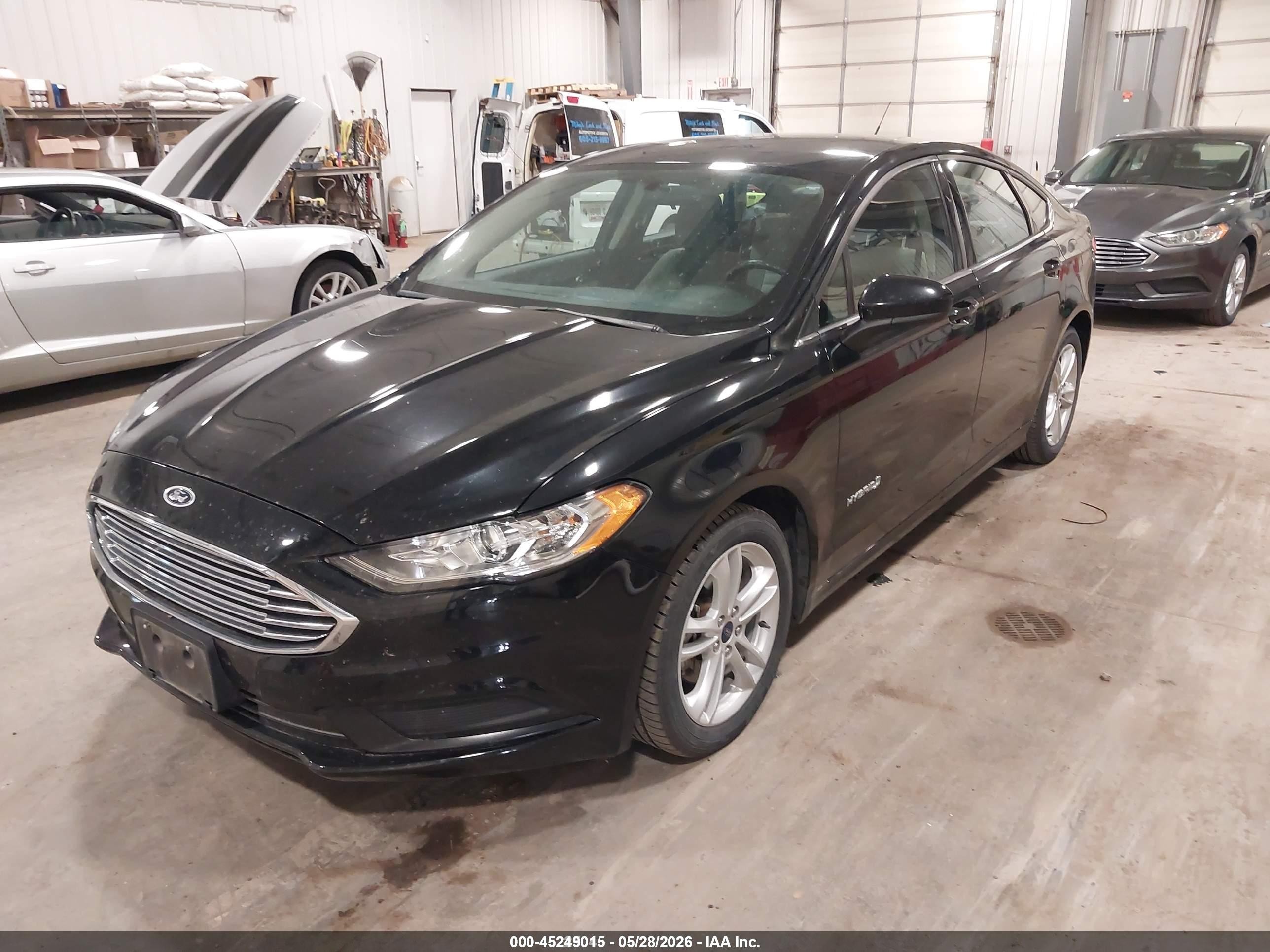 2018 Ford Fusion Hybrid S Black vin: 3FA6P0UU4JR122631