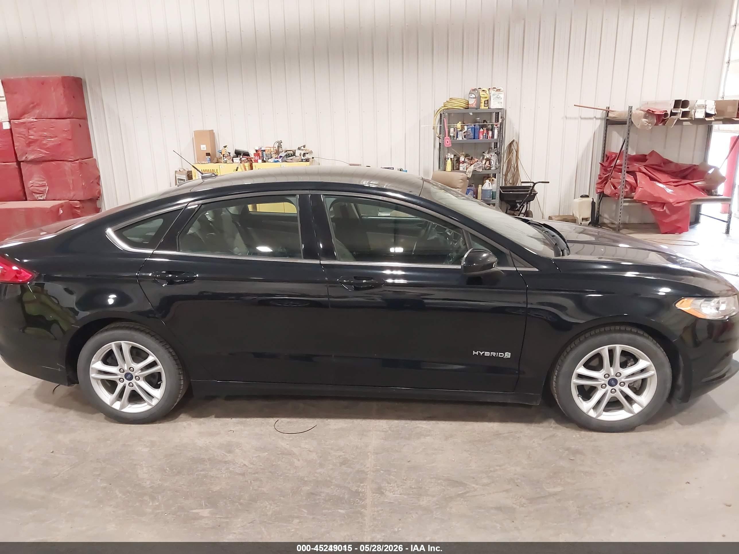 2018 Ford Fusion Hybrid S Black vin: 3FA6P0UU4JR122631