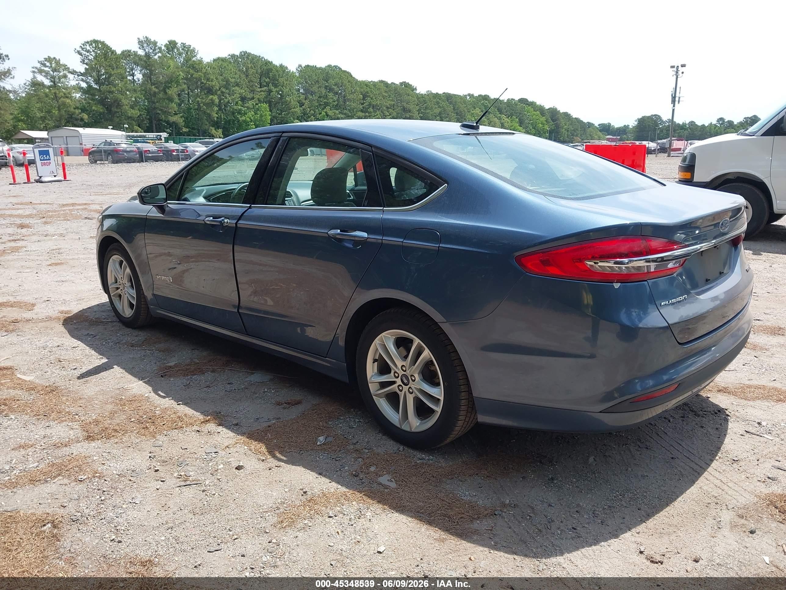 2018 Ford Fusion Hybrid S Синий vin: 3FA6P0UU4JR278961