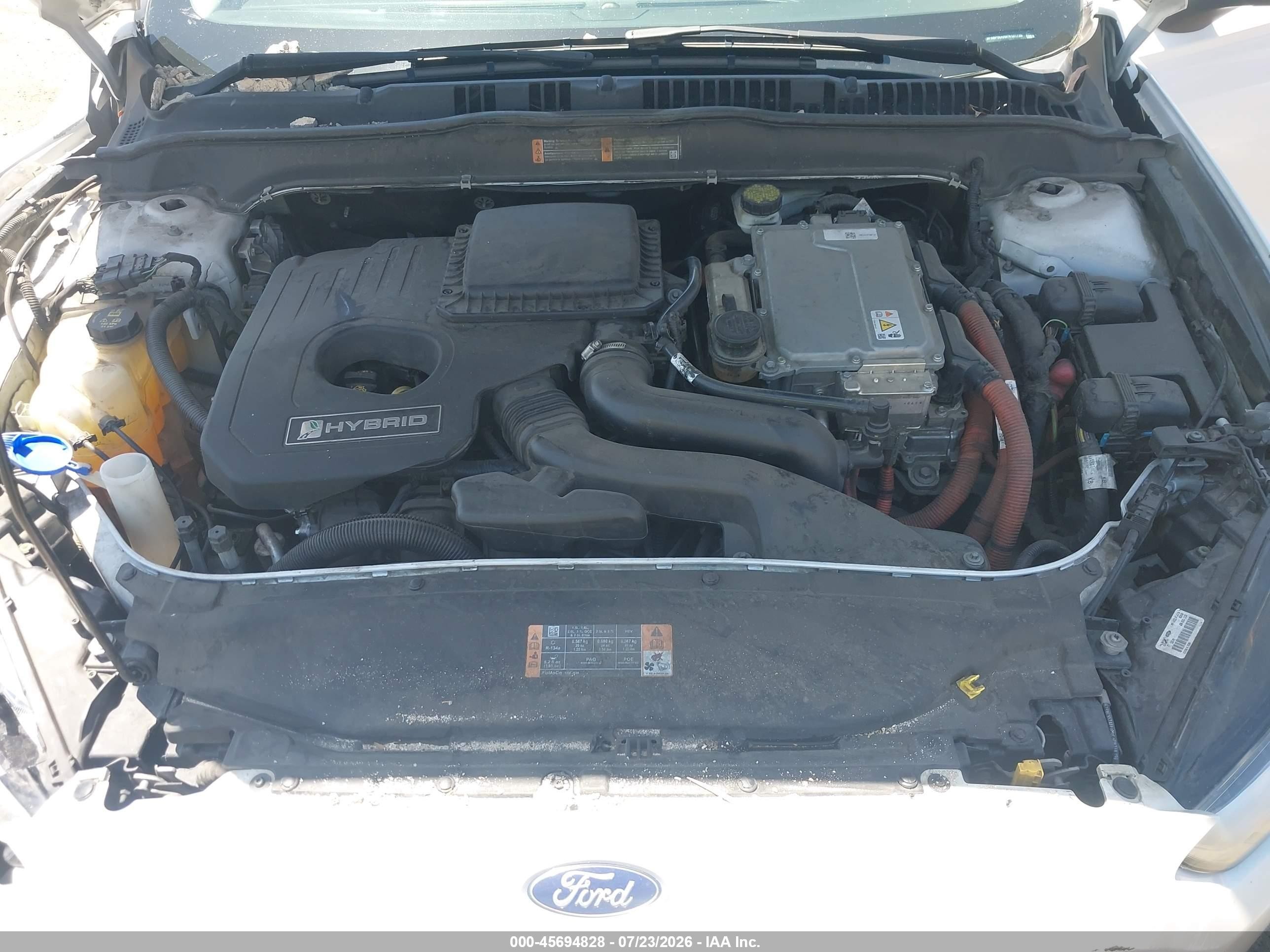 2015 Ford Fusion Hybrid S White vin: 3FA6P0UU5FR131720