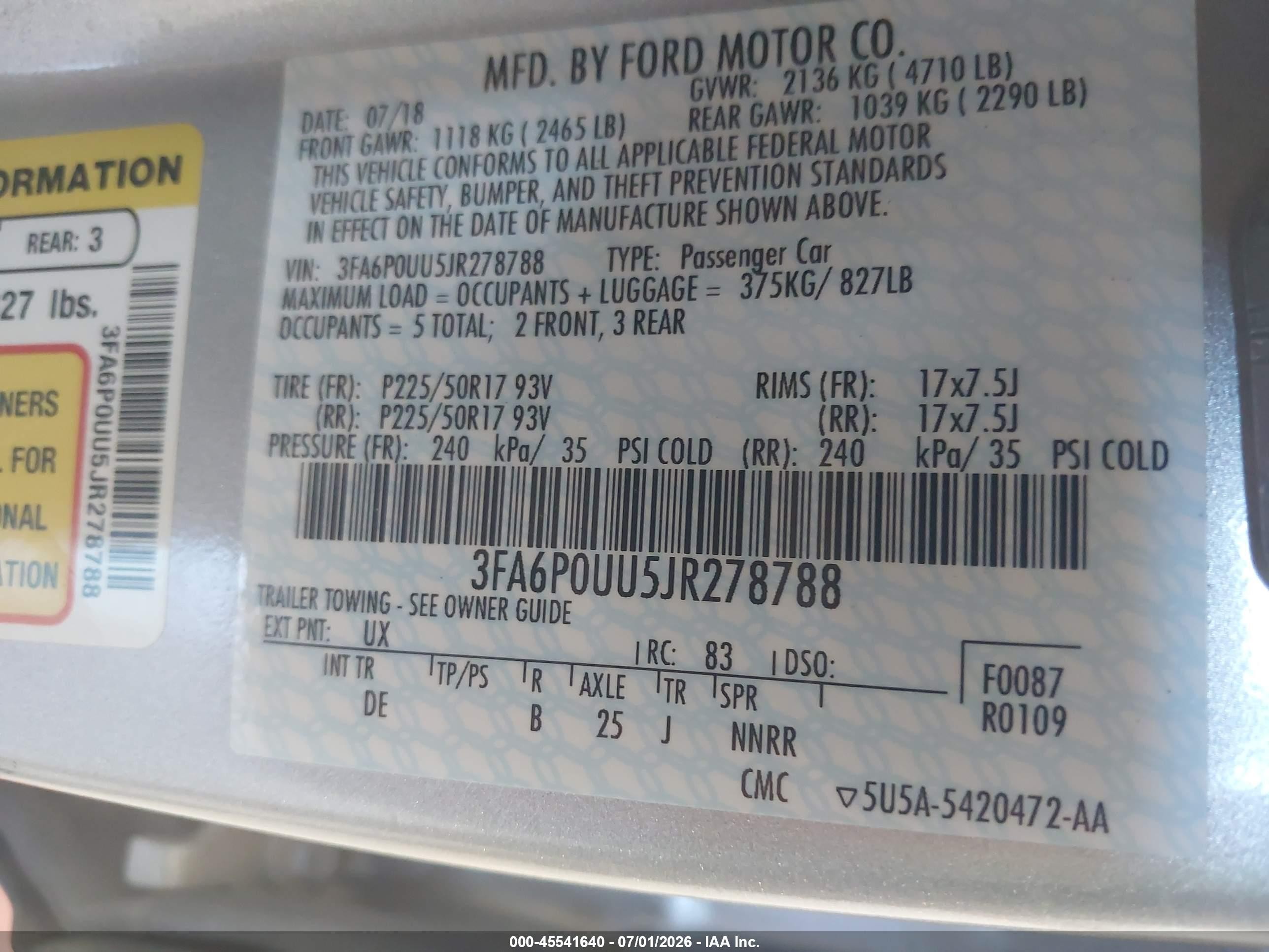 2018 Ford Fusion Hybrid S Silver vin: 3FA6P0UU5JR278788