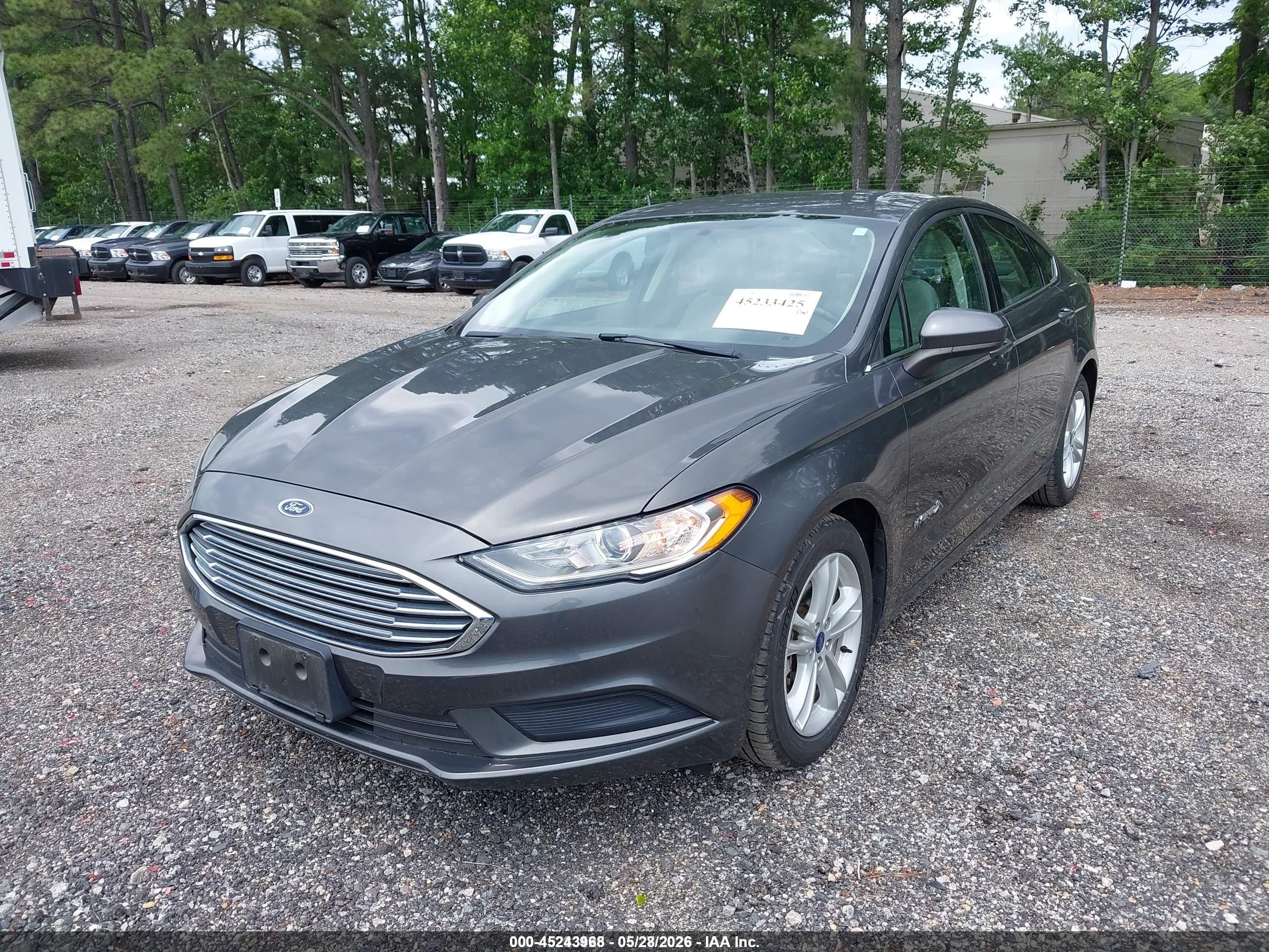2018 Ford Fusion Hybrid S Серый vin: 3FA6P0UU5JR279052