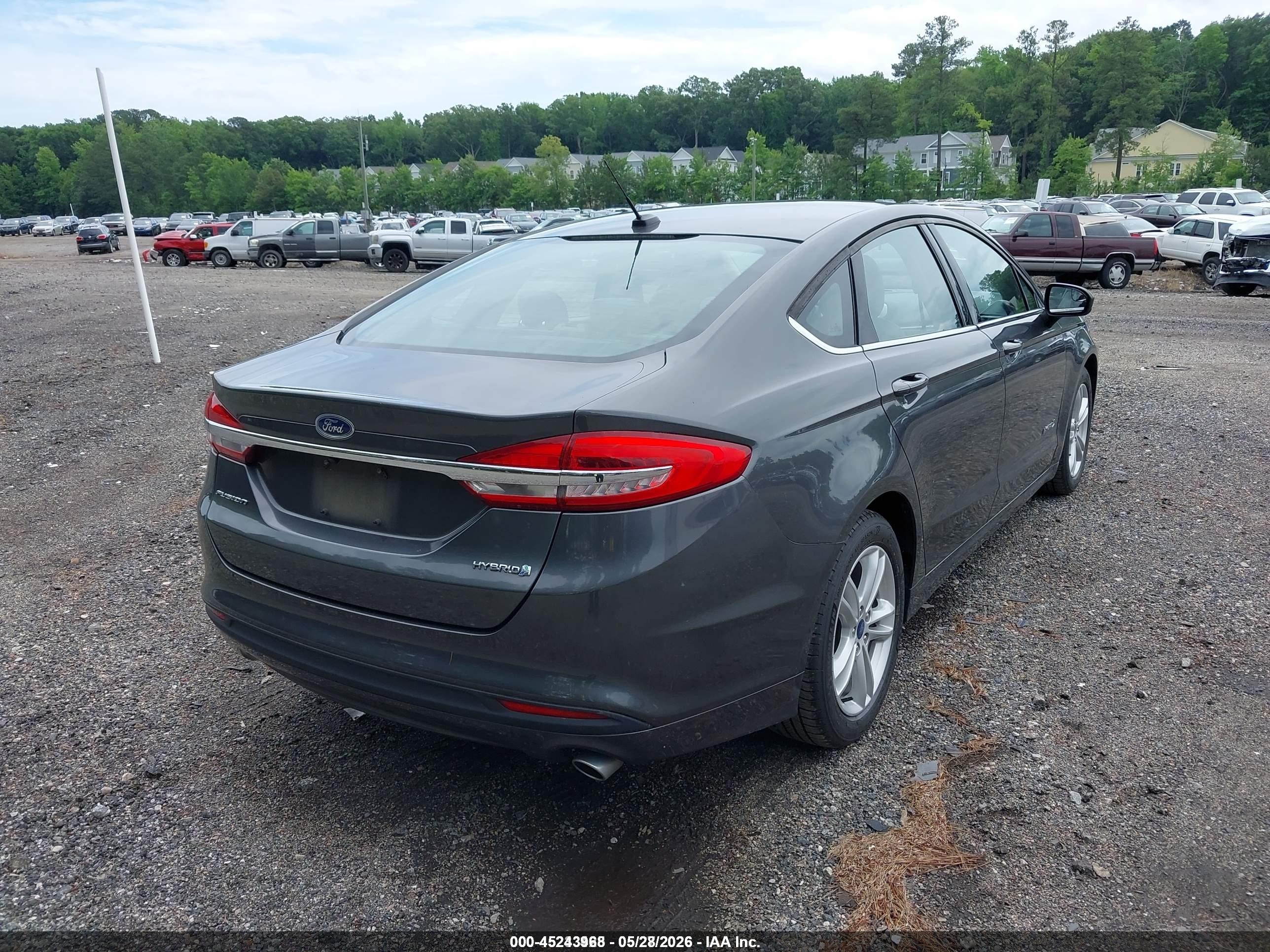 2018 Ford Fusion Hybrid S Серый vin: 3FA6P0UU5JR279052