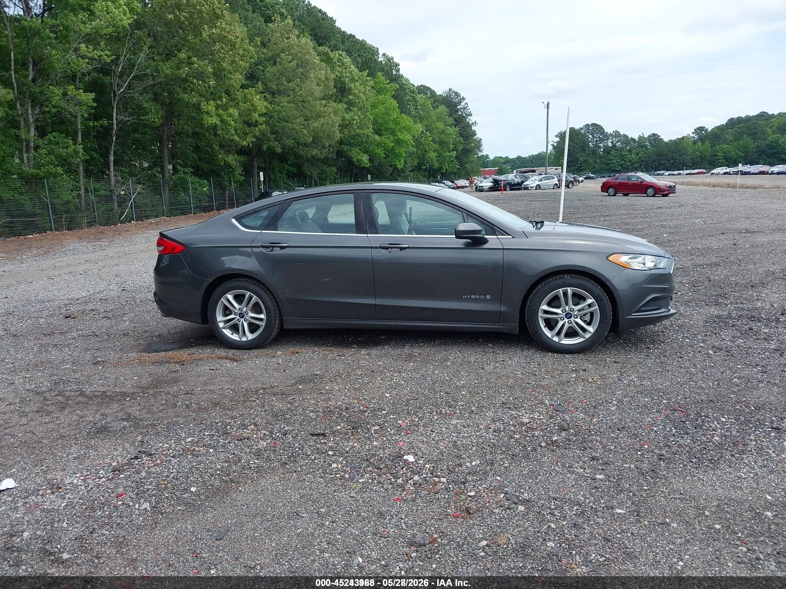 2018 Ford Fusion Hybrid S Серый vin: 3FA6P0UU5JR279052