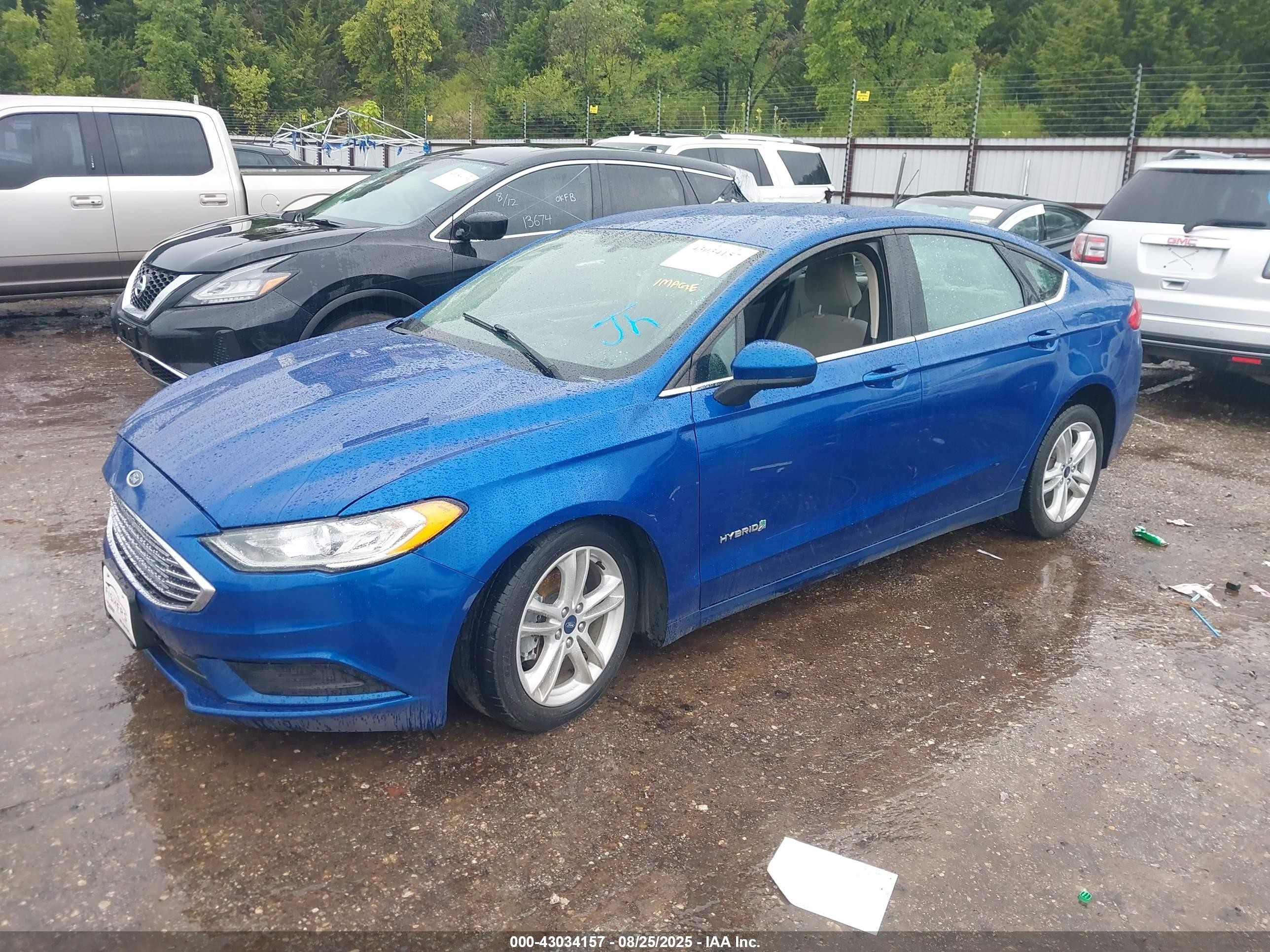 2018 Ford Fusion Hybrid S Синий vin: 3FA6P0UU5JR279150