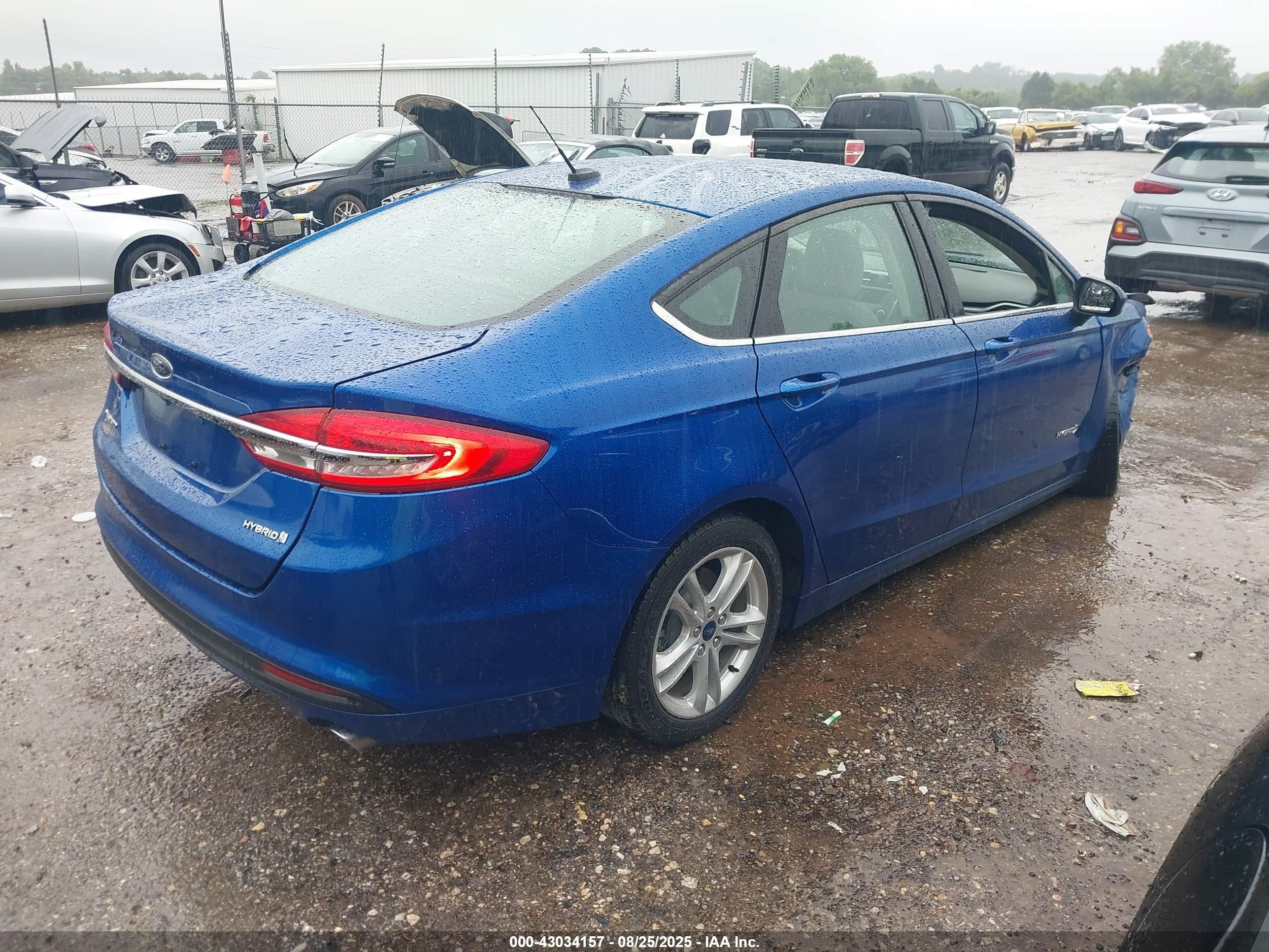 2018 Ford Fusion Hybrid S Синий vin: 3FA6P0UU5JR279150
