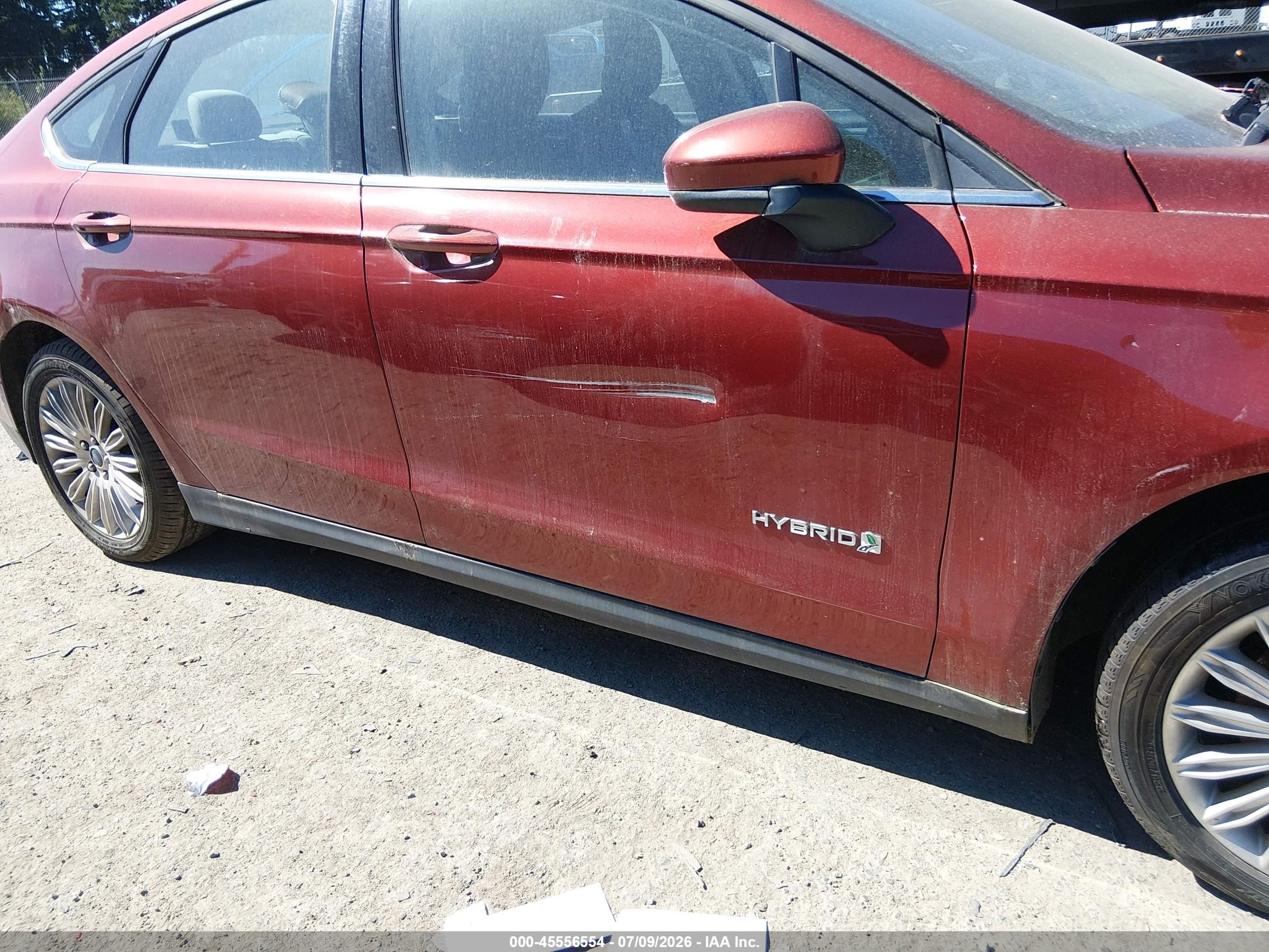 2014 Ford Fusion Hybrid S Orange vin: 3FA6P0UU7ER235169