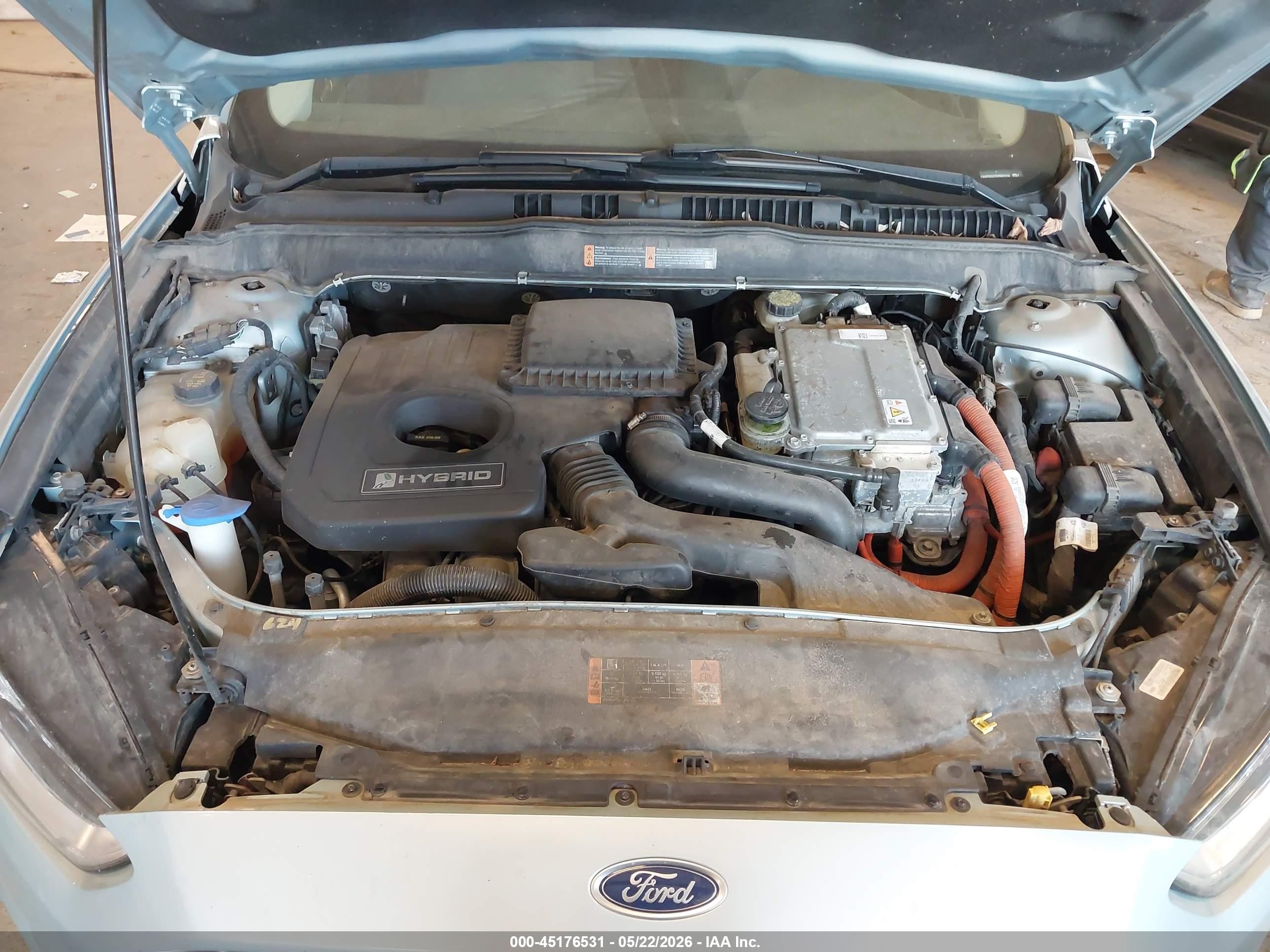 2014 Ford Fusion S Hybrid Gray vin: 3FA6P0UU7ER267510