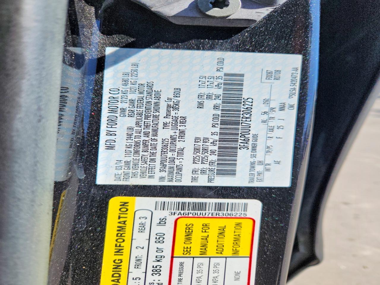 2014 Ford Fusion S Hybrid Black vin: 3FA6P0UU7ER306225