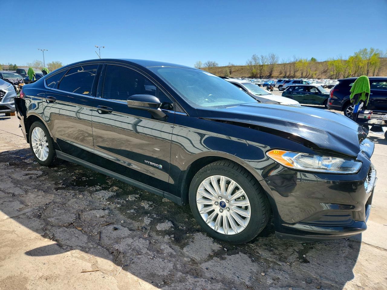 2014 Ford Fusion S Hybrid Black vin: 3FA6P0UU7ER306225
