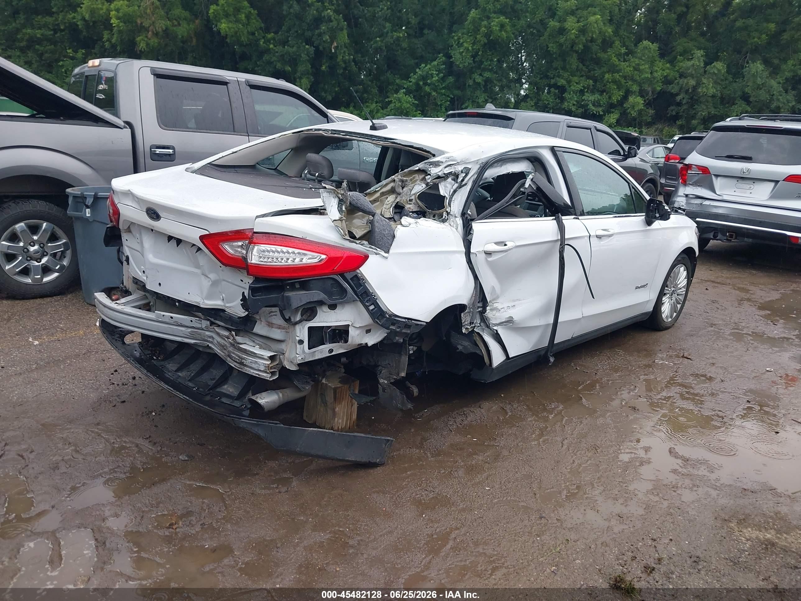 2014 Ford Fusion Hybrid S Белый vin: 3FA6P0UU7ER315376