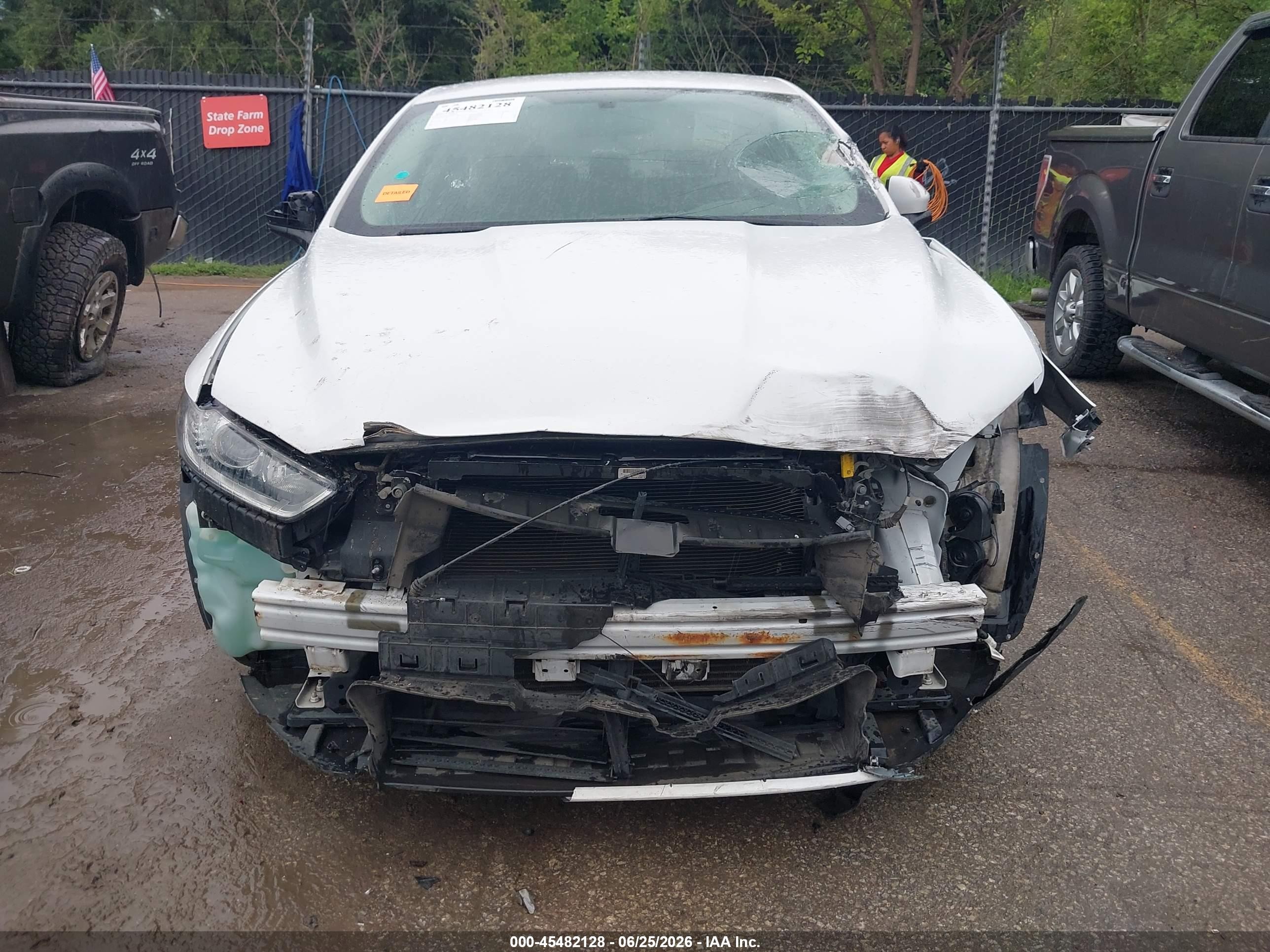 2014 Ford Fusion Hybrid S Белый vin: 3FA6P0UU7ER315376
