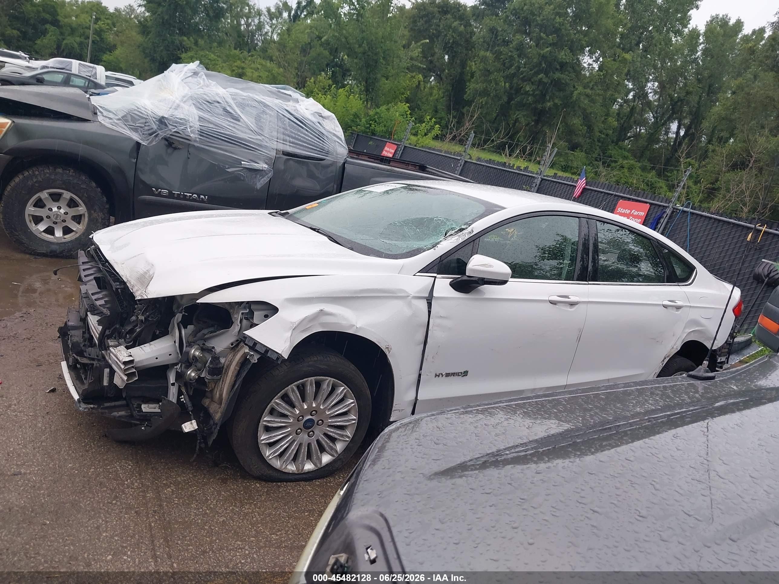 2014 Ford Fusion Hybrid S Белый vin: 3FA6P0UU7ER315376