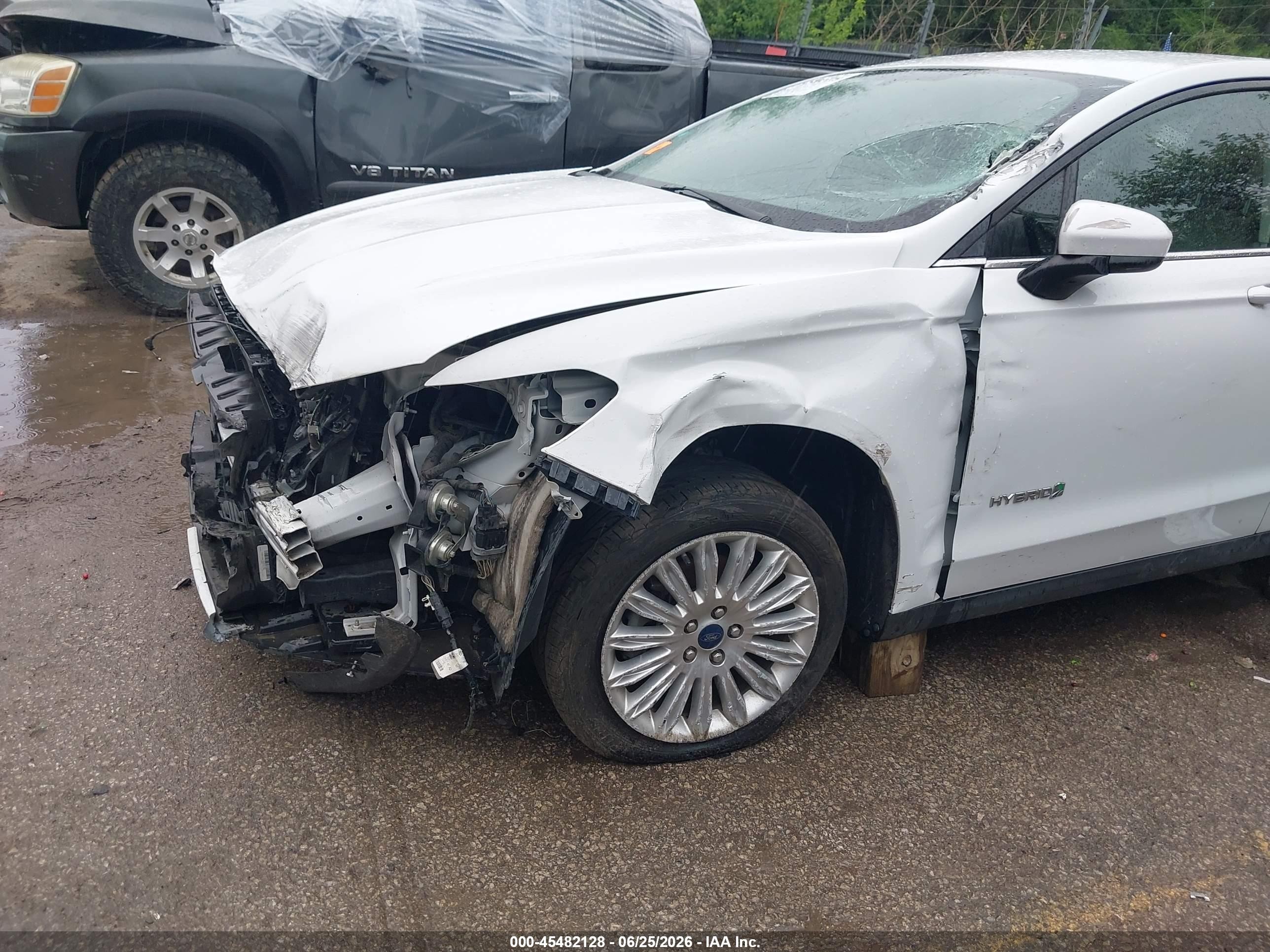 2014 Ford Fusion Hybrid S Белый vin: 3FA6P0UU7ER315376