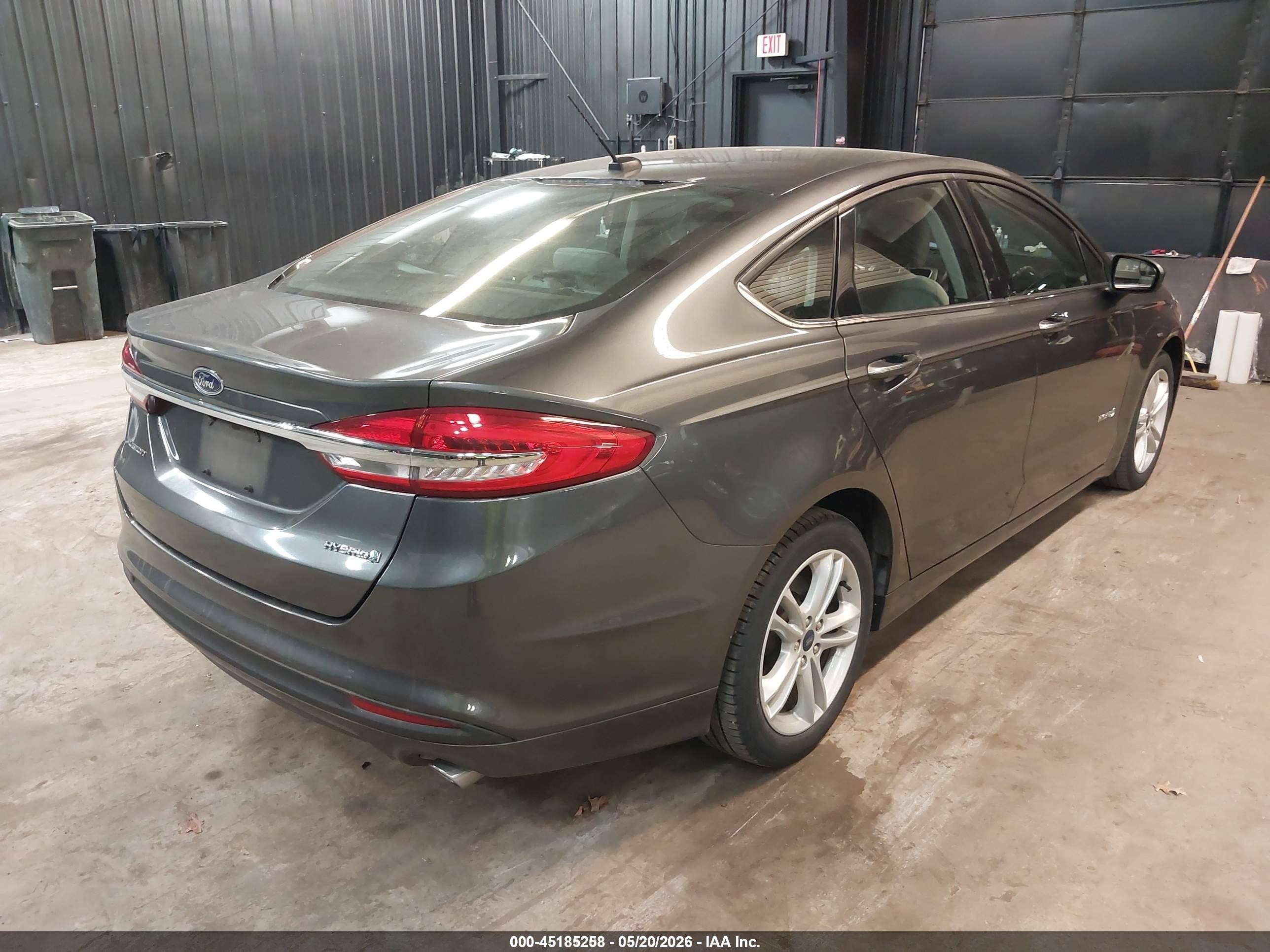 2018 Ford Fusion Hybrid S Серый vin: 3FA6P0UU7JR282020