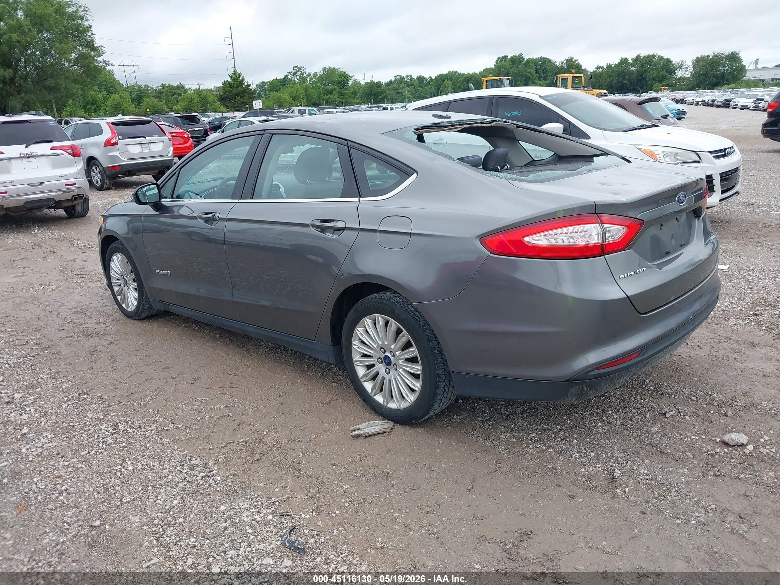 2014 Ford Fusion Hybrid S Серый vin: 3FA6P0UU8ER286079