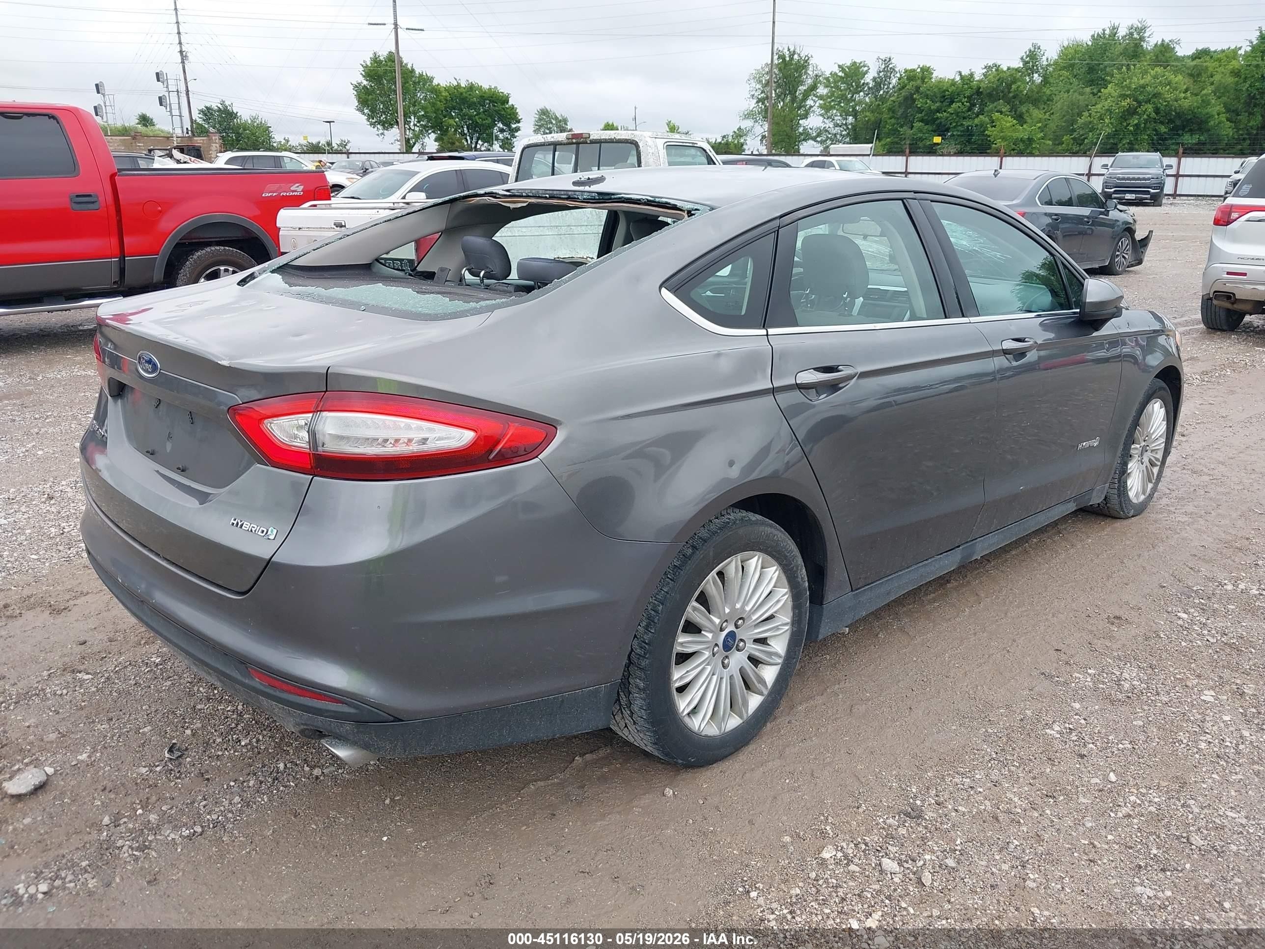 2014 Ford Fusion Hybrid S Серый vin: 3FA6P0UU8ER286079