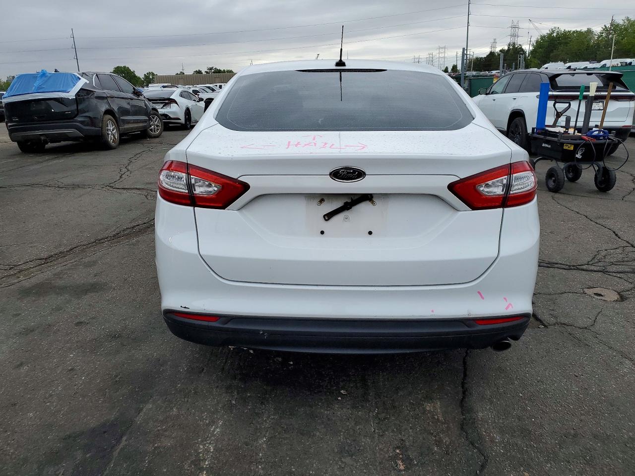 2014 Ford Fusion S Hybrid White vin: 3FA6P0UU8ER290228