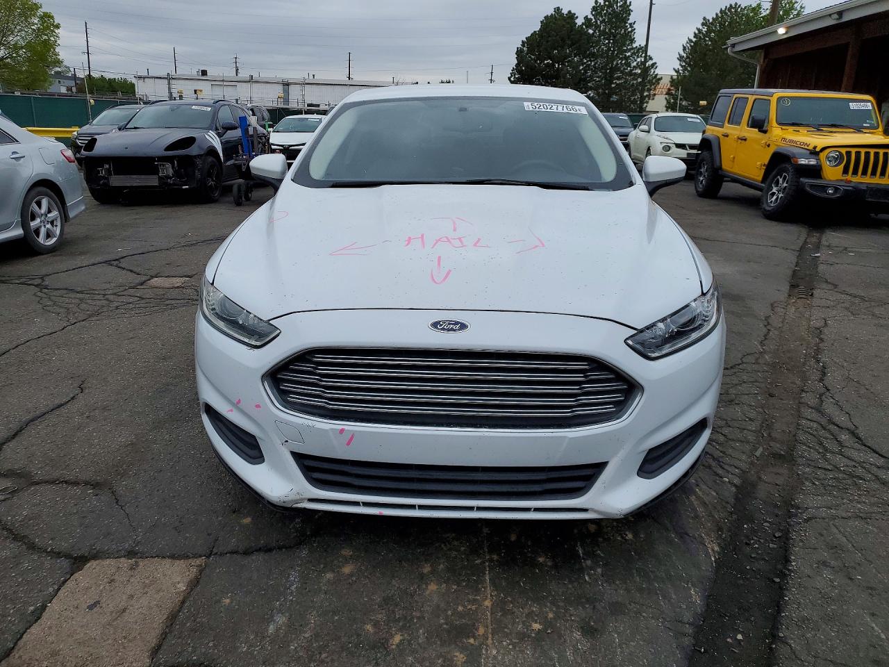 2014 Ford Fusion S Hybrid White vin: 3FA6P0UU8ER290228
