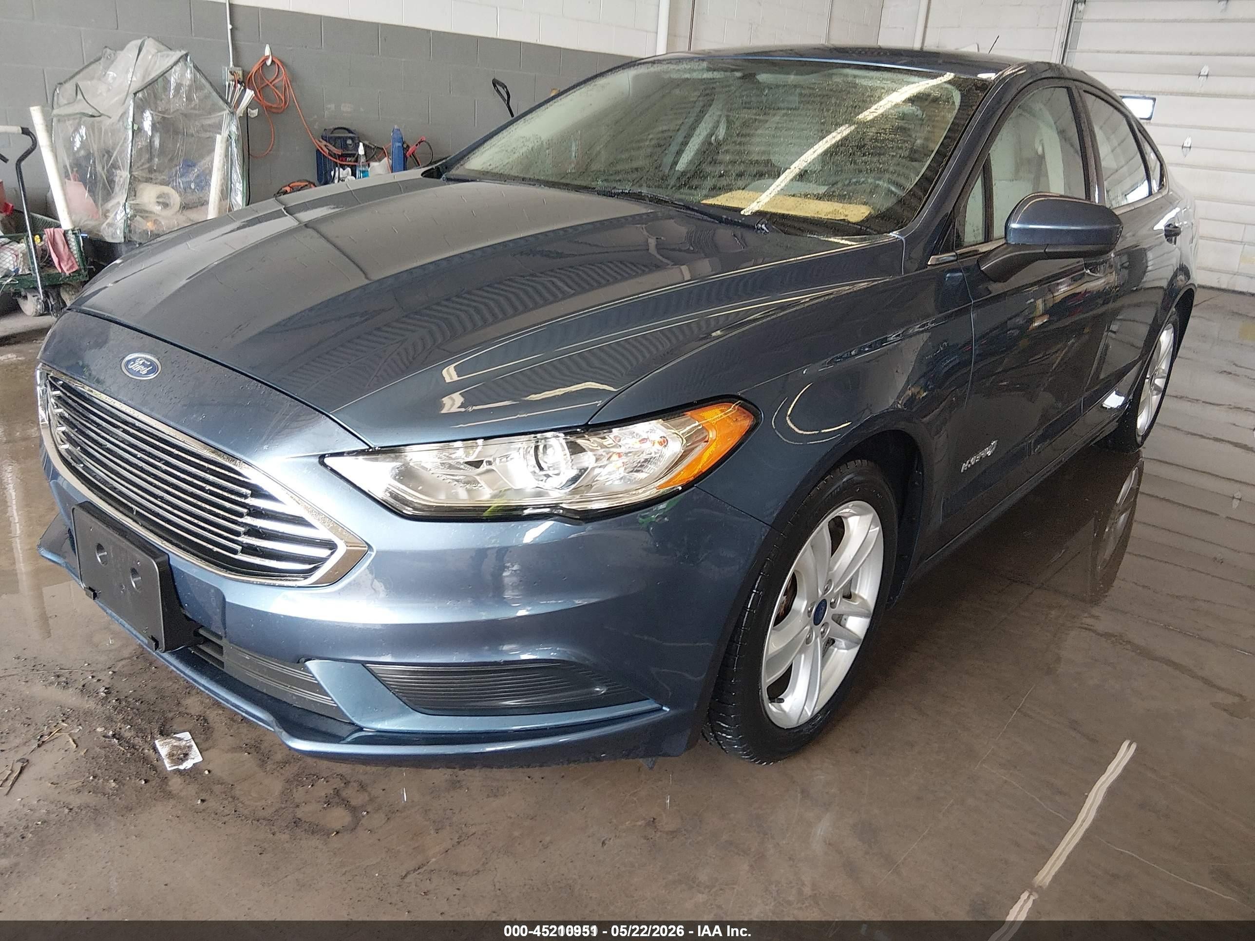 2018 Ford Fusion Hybrid S Blue vin: 3FA6P0UU8JR235904