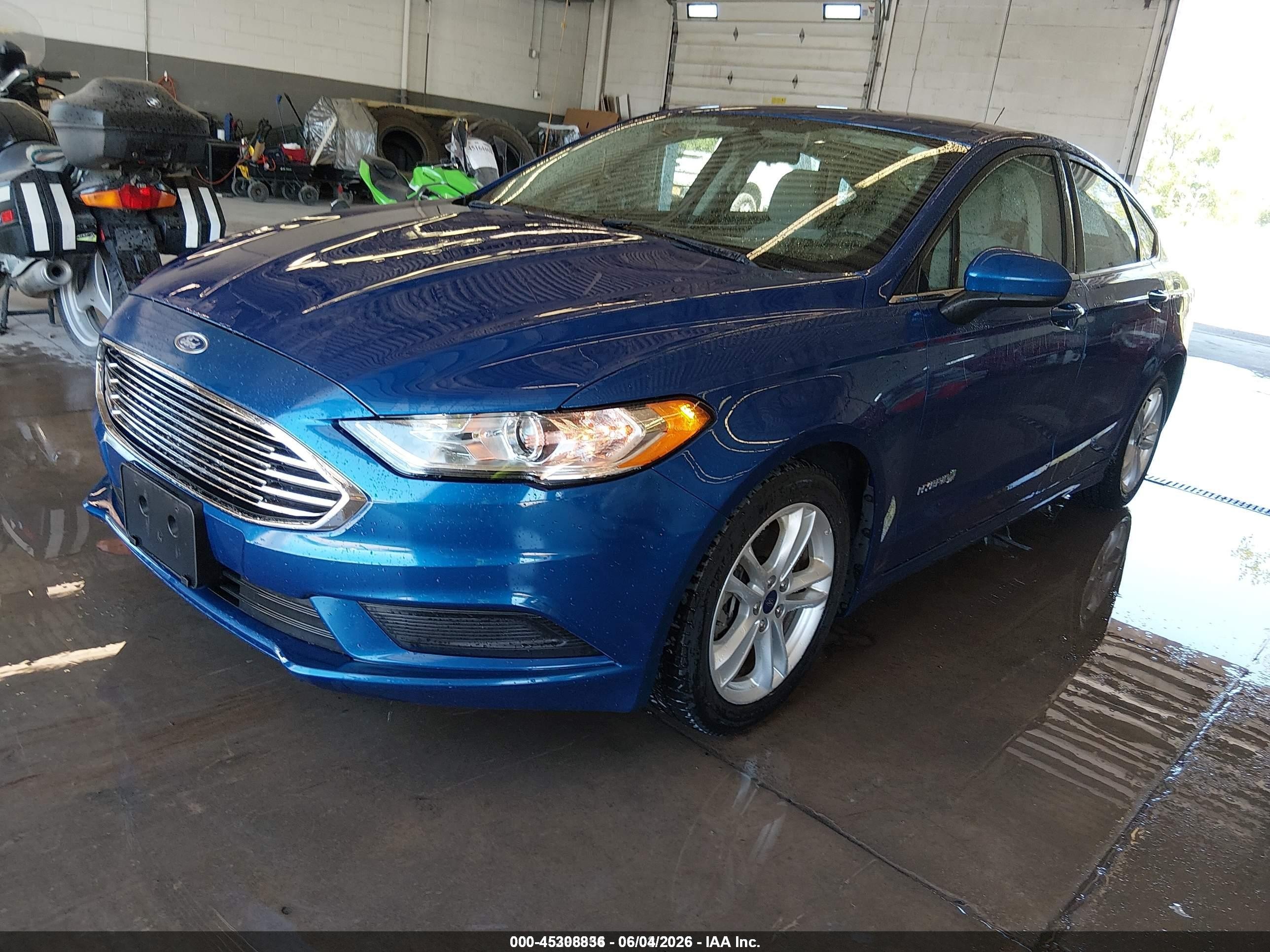 2018 Ford Fusion Hybrid S Blue vin: 3FA6P0UU8JR271558