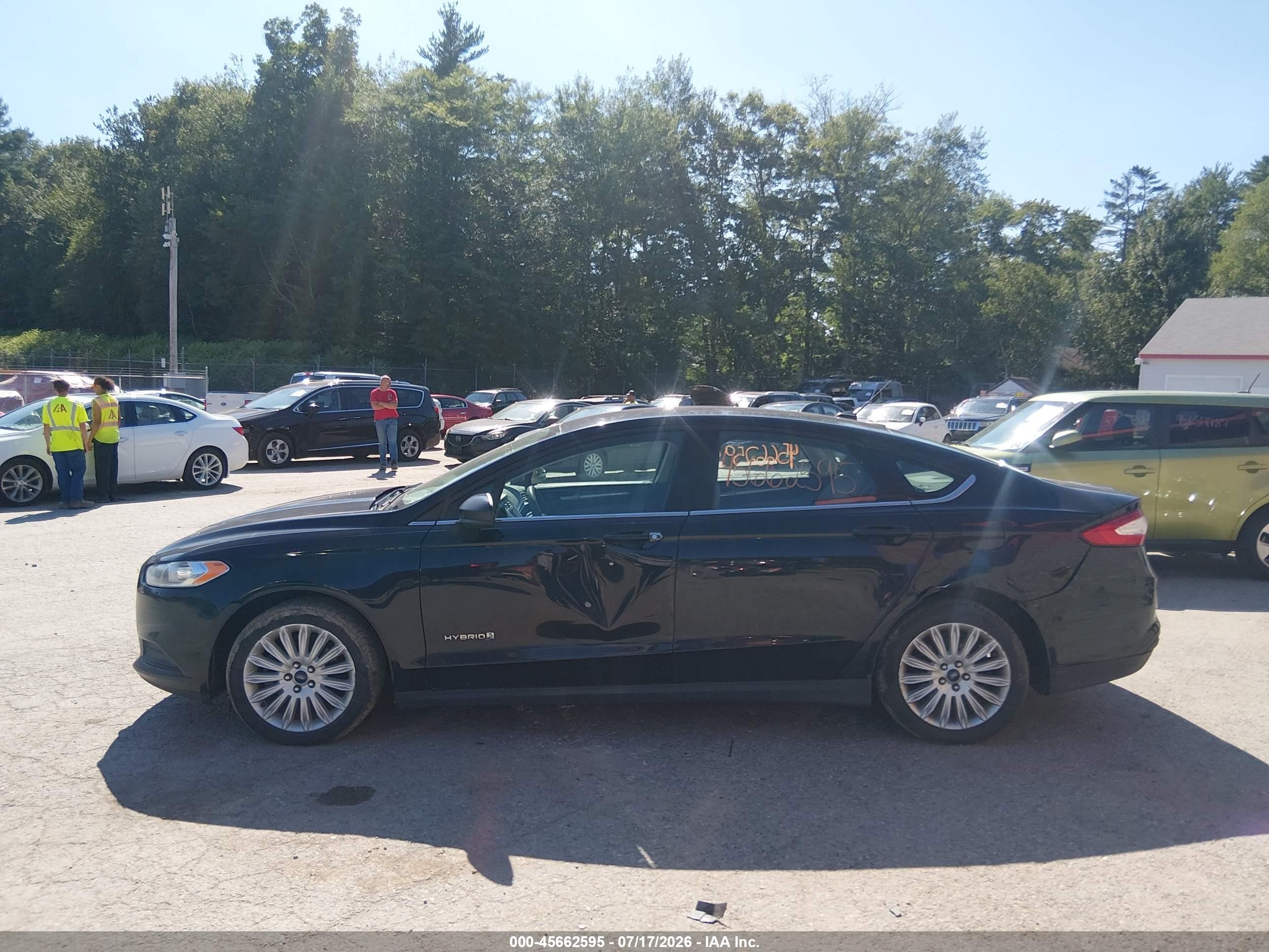 2014 Ford Fusion Hybrid S Синий vin: 3FA6P0UU9ER274362