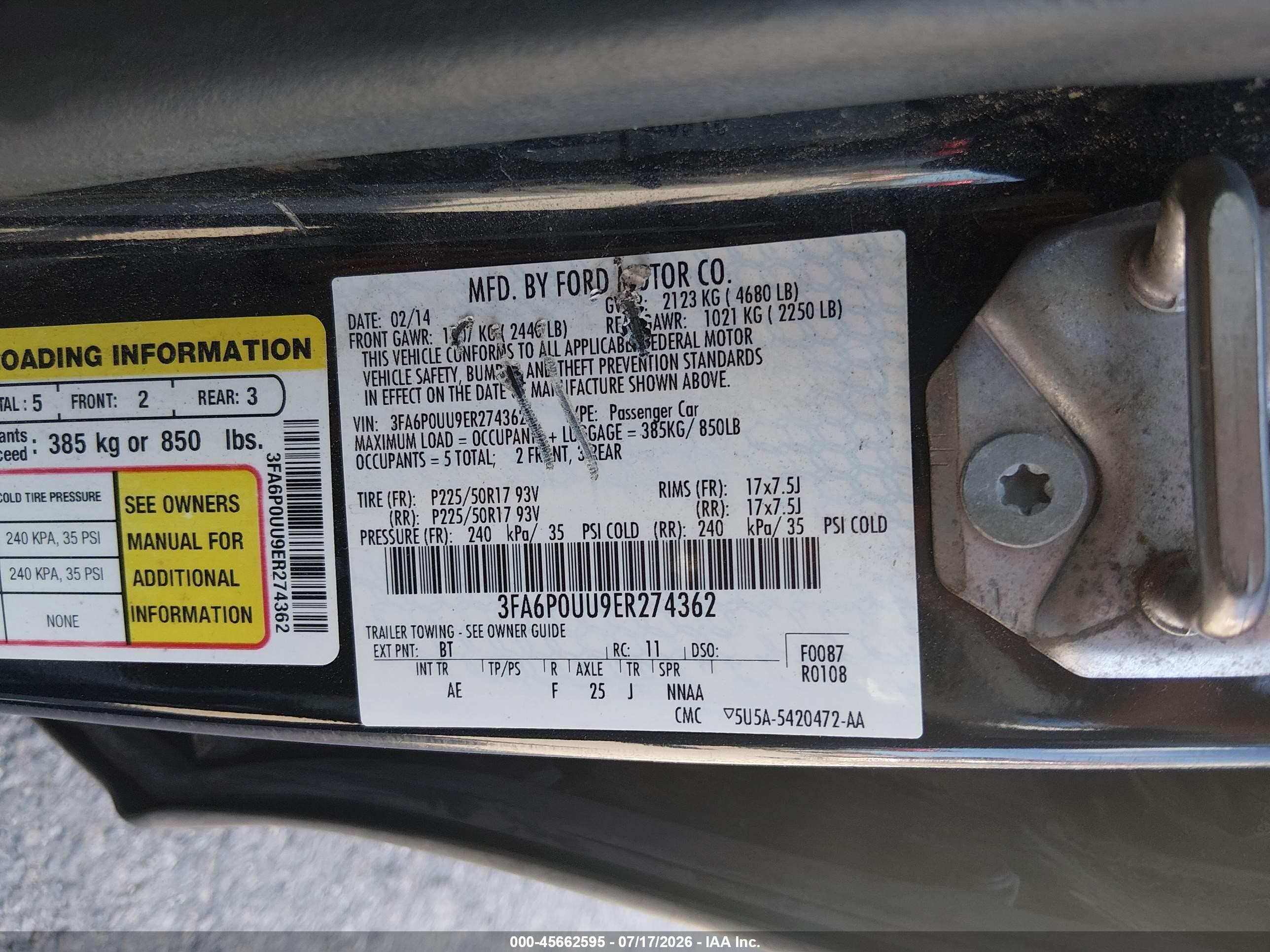 2014 Ford Fusion Hybrid S Синий vin: 3FA6P0UU9ER274362