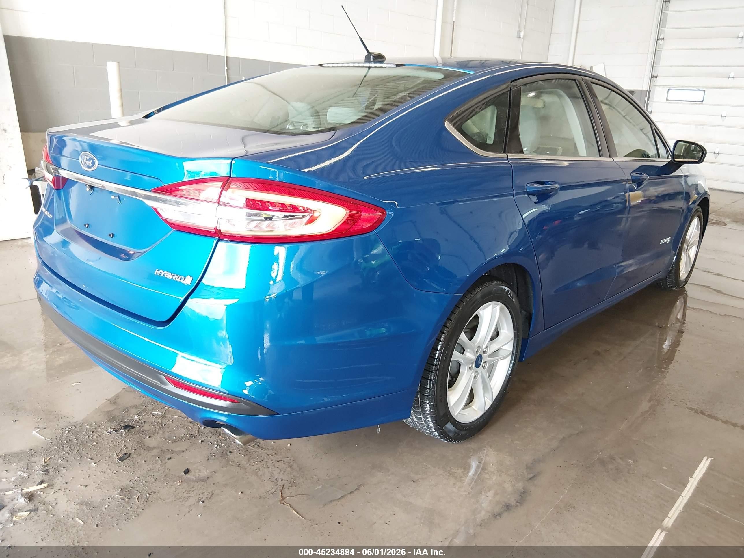 2018 Ford Fusion Hybrid S Blue vin: 3FA6P0UU9JR122799