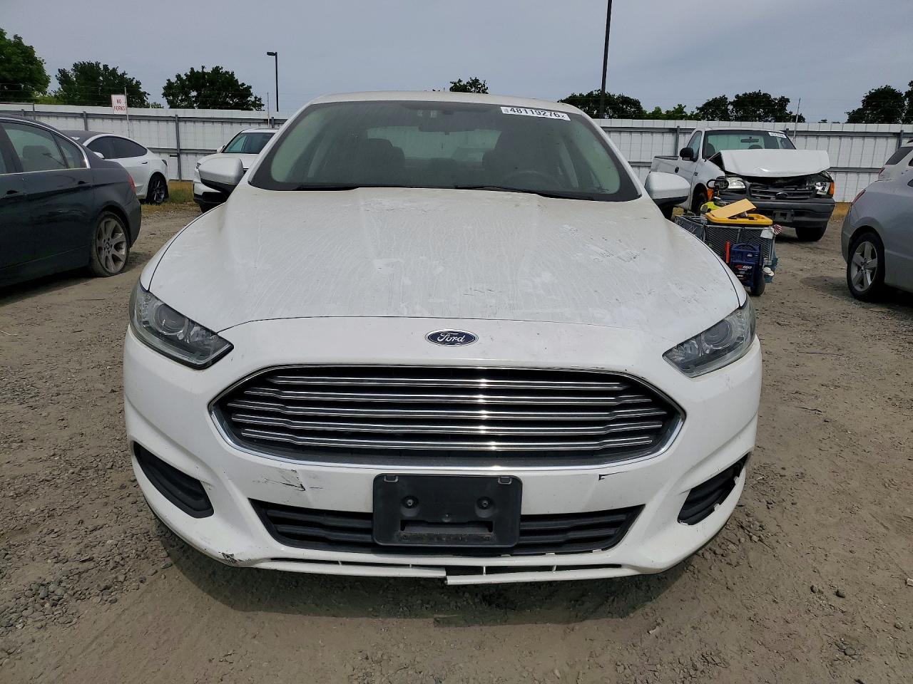 2014 Ford Fusion S Hybrid White vin: 3FA6P0UUXER293616