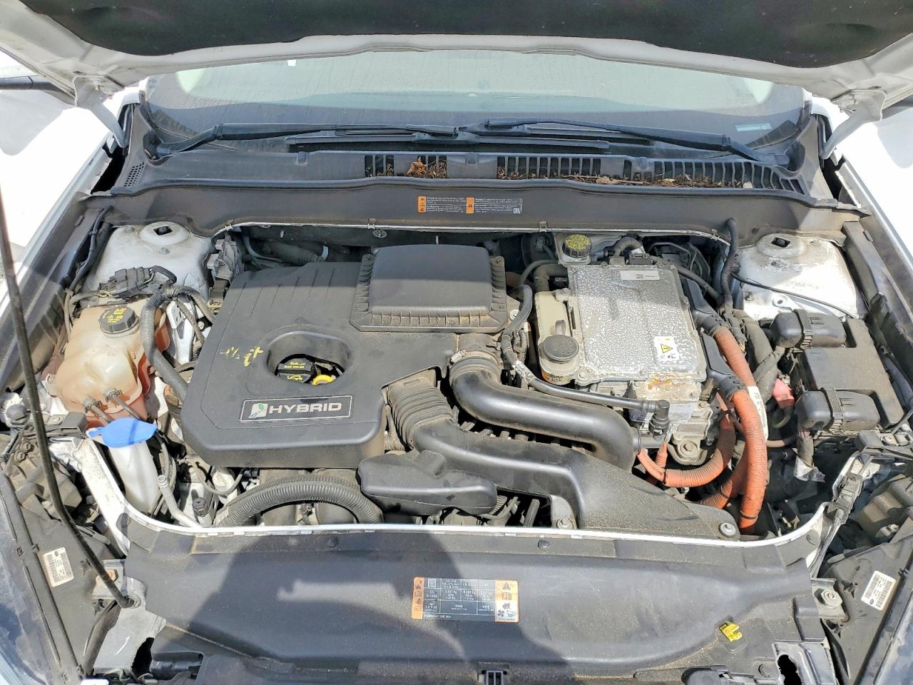 2014 Ford Fusion S Hybrid White vin: 3FA6P0UUXER293616